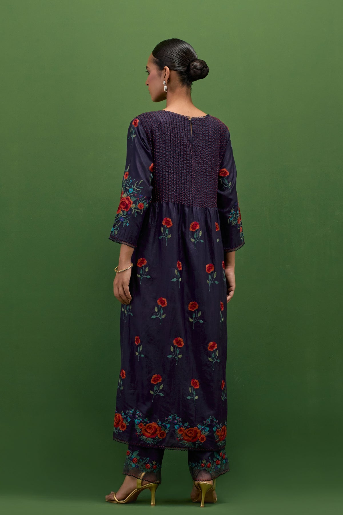 Midnight Blue Embroidery Kurta Set