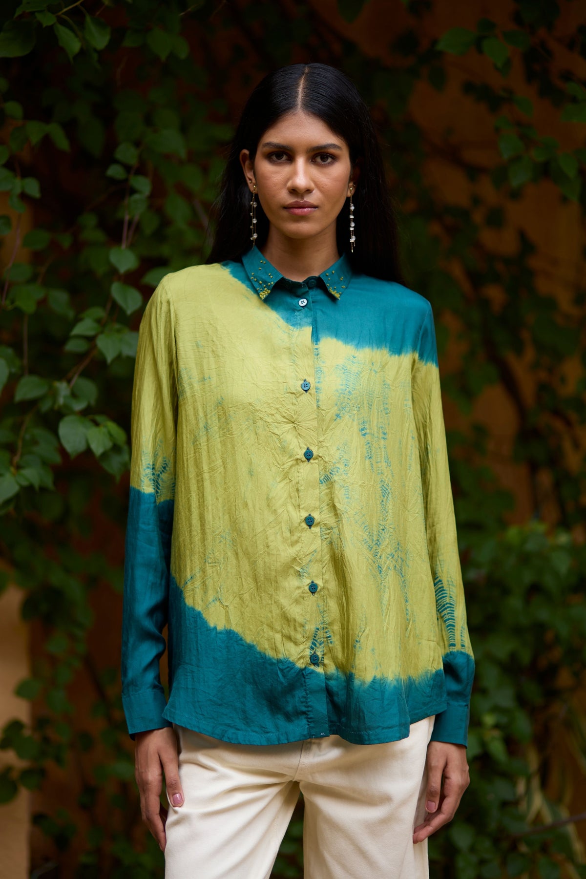 Neon and Turq Bandhni Shirt