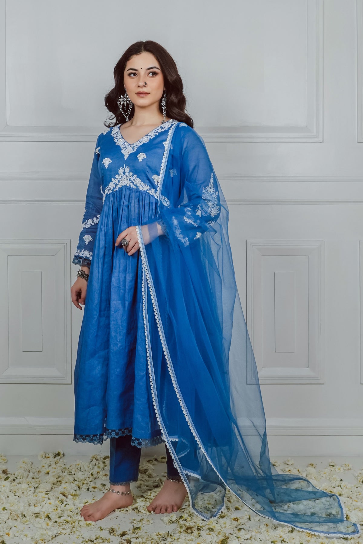 Blue Embroidery Kurta Set