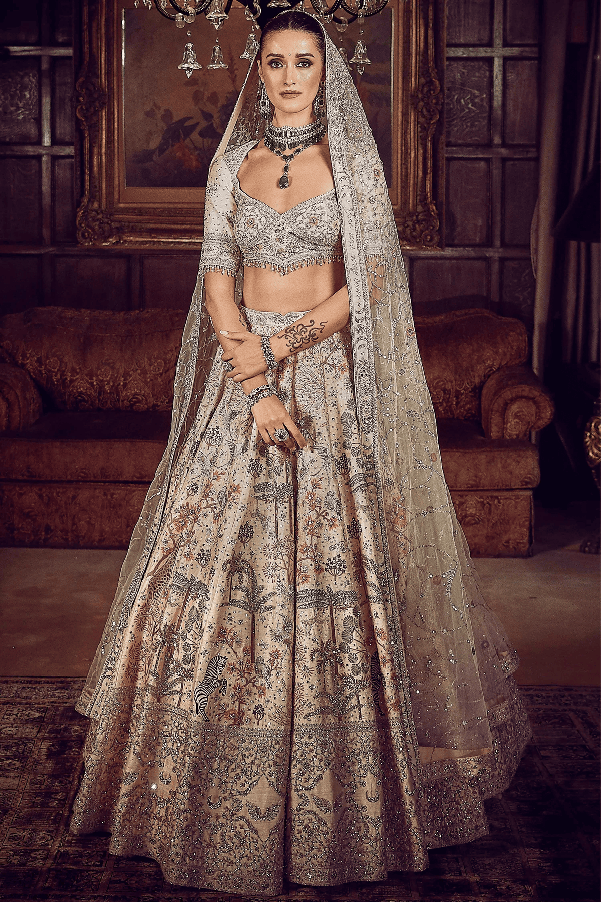 Wanderlust Peach Sky Masai Lehenga Set