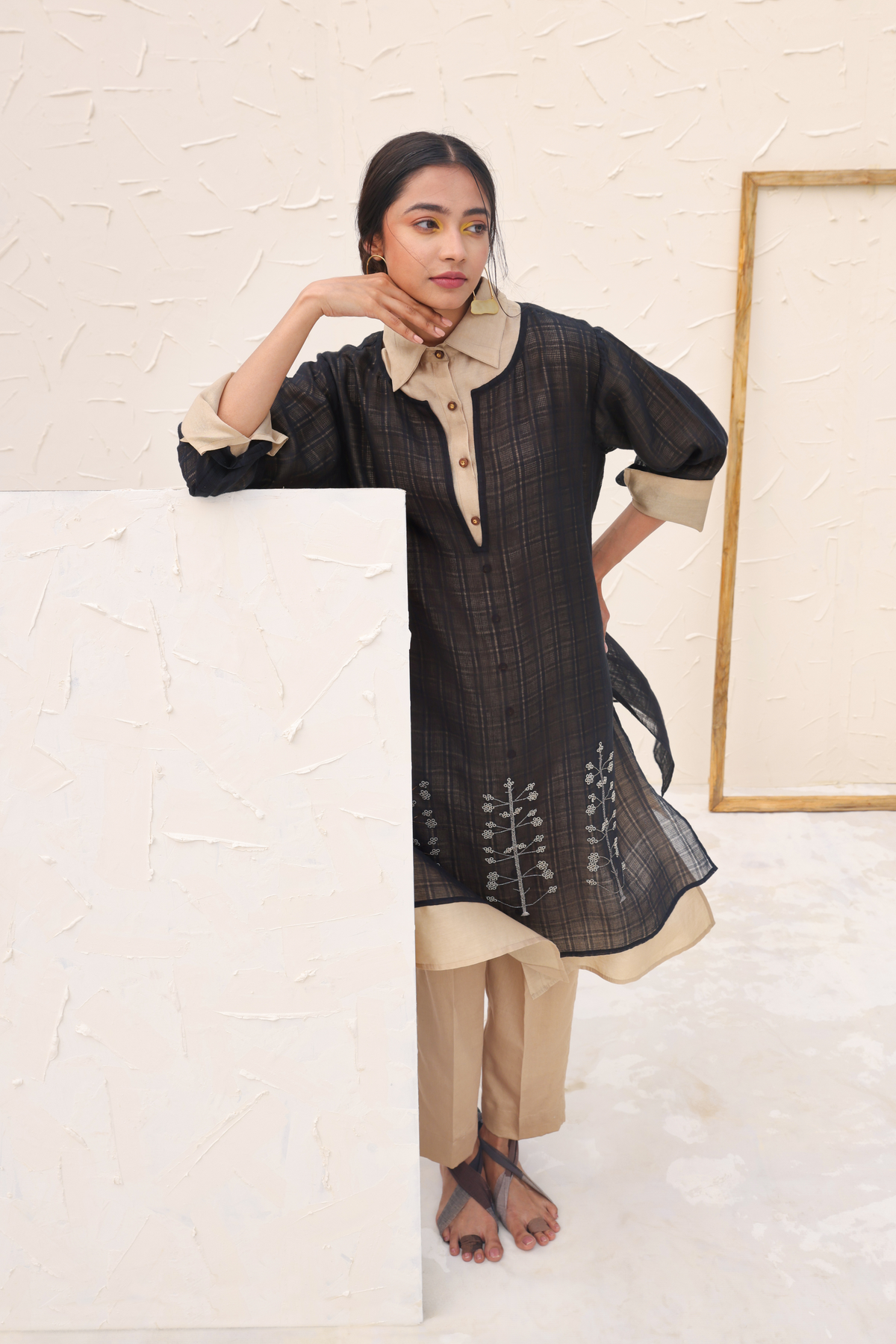 Dahlia Brown Embroidered Kurta