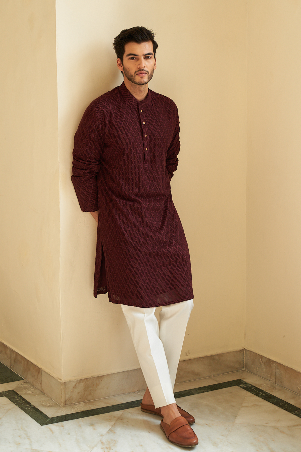 Ox Blood Kurta Set