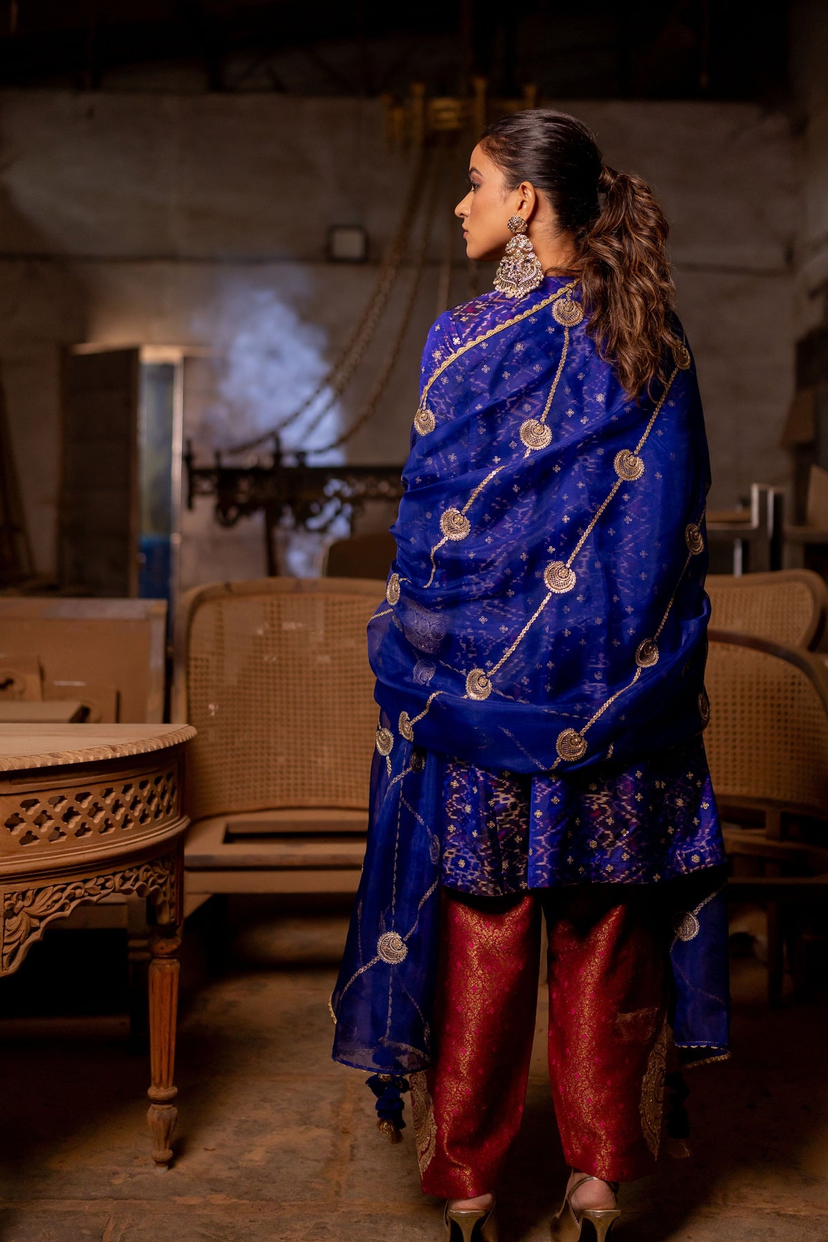 Blue Short Kurta With Salwar