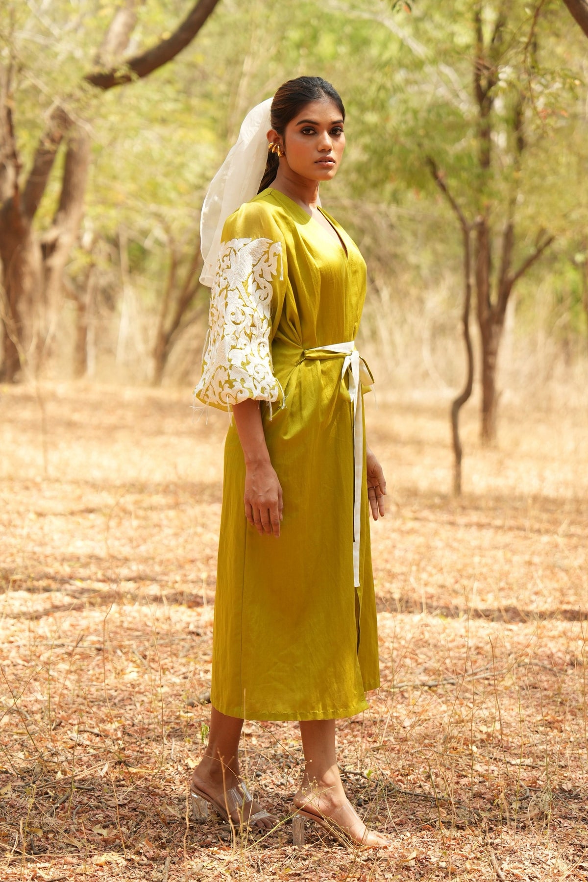 Lime Embroidered Dress