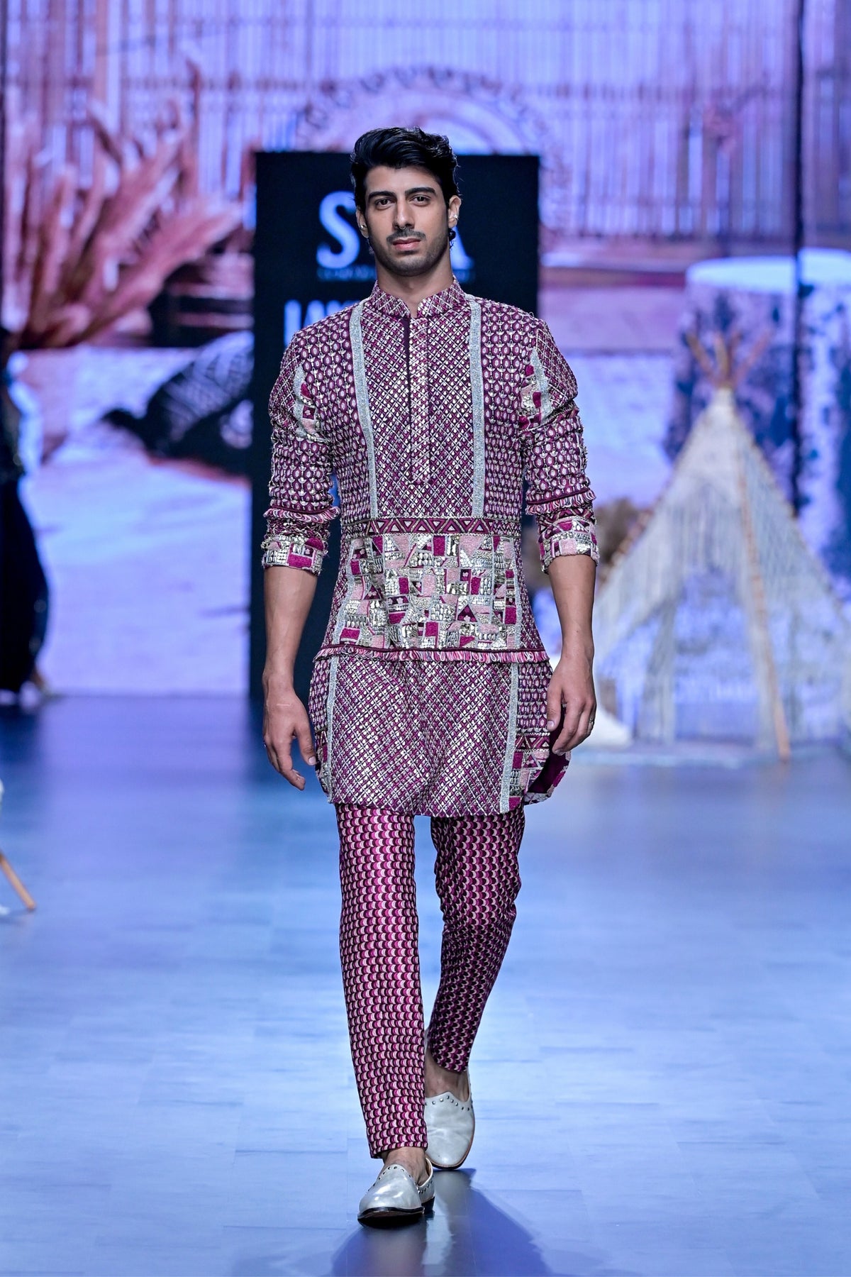 Merlot Patchwork Kurta Set