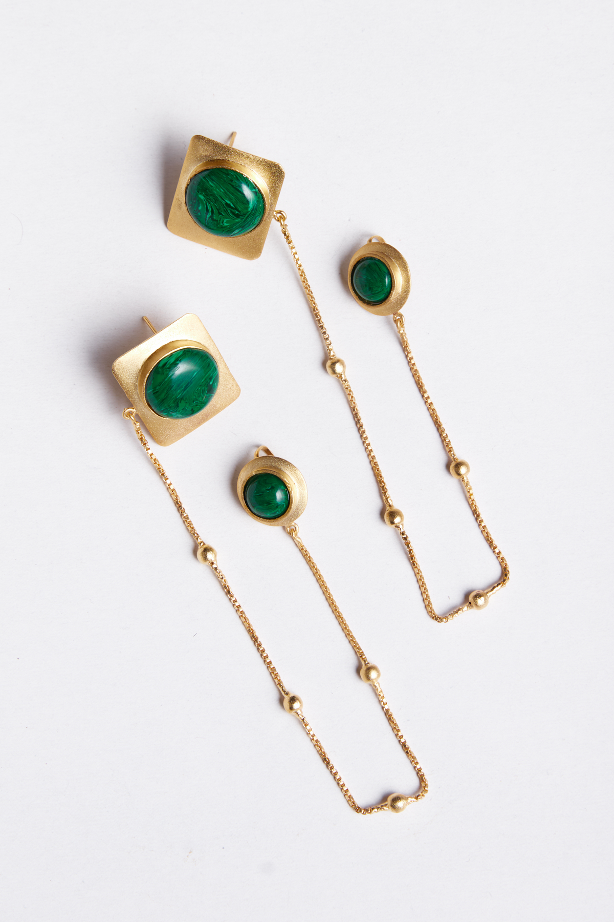 Malachite Core Earring