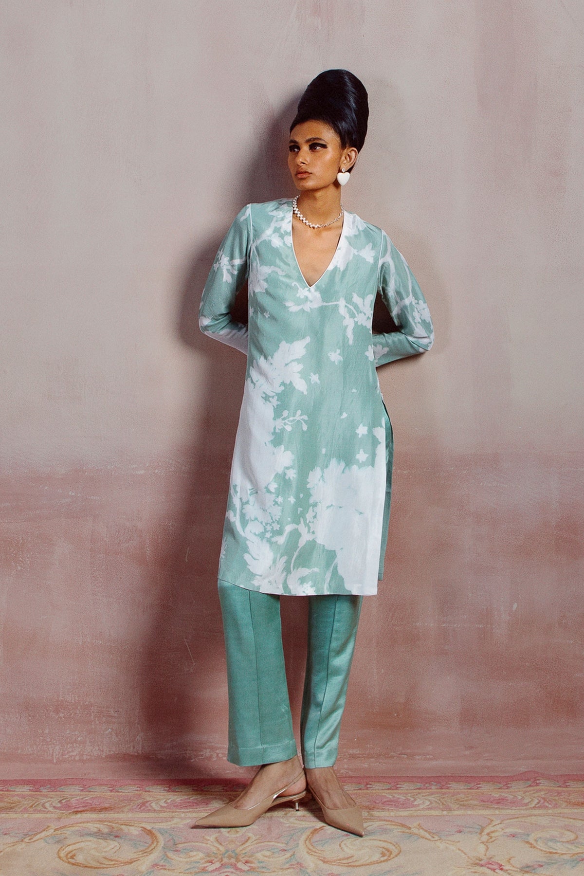 Topaz Green Printed Kurta Set