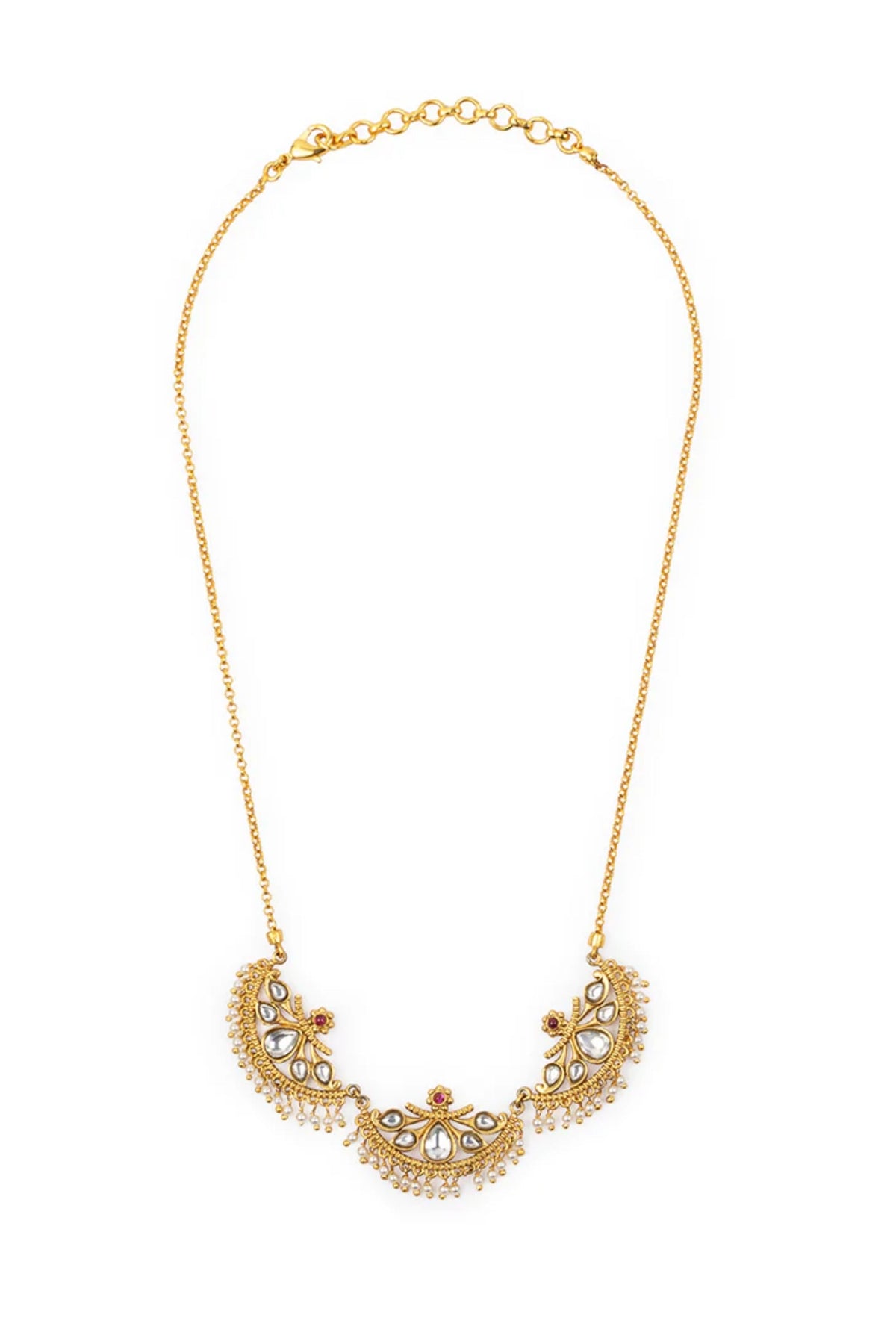 Gulmohar Crescent Necklace