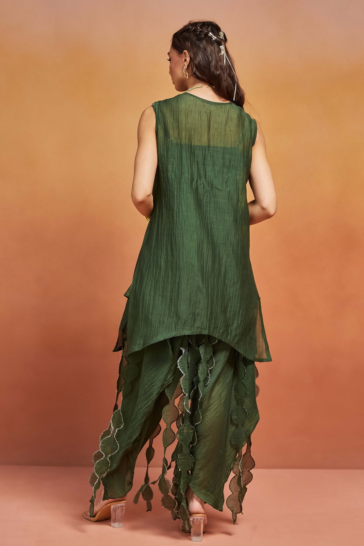 Green Cut Work Co-ord Set