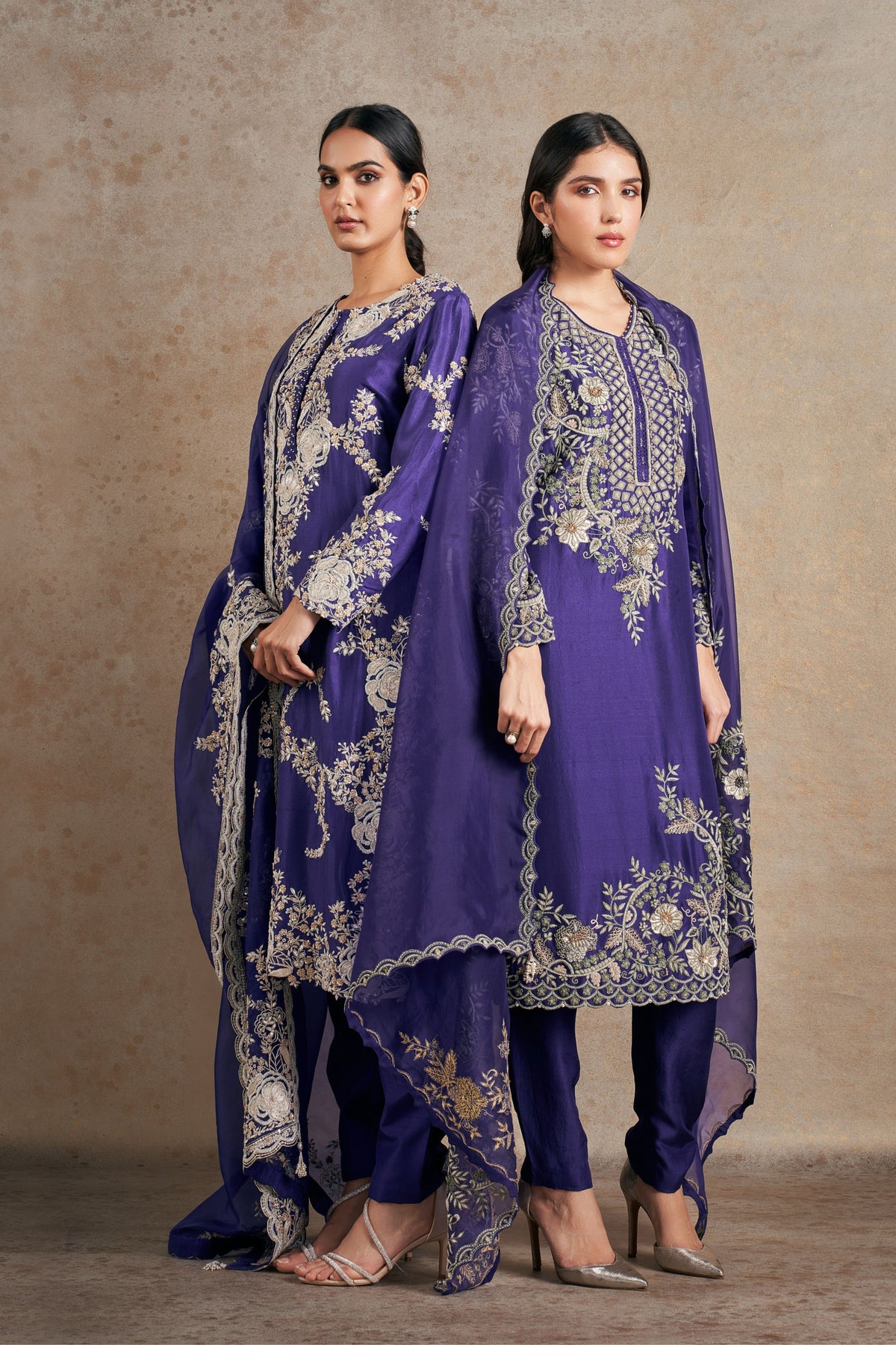 Classic Purple Dori Kurta Set.