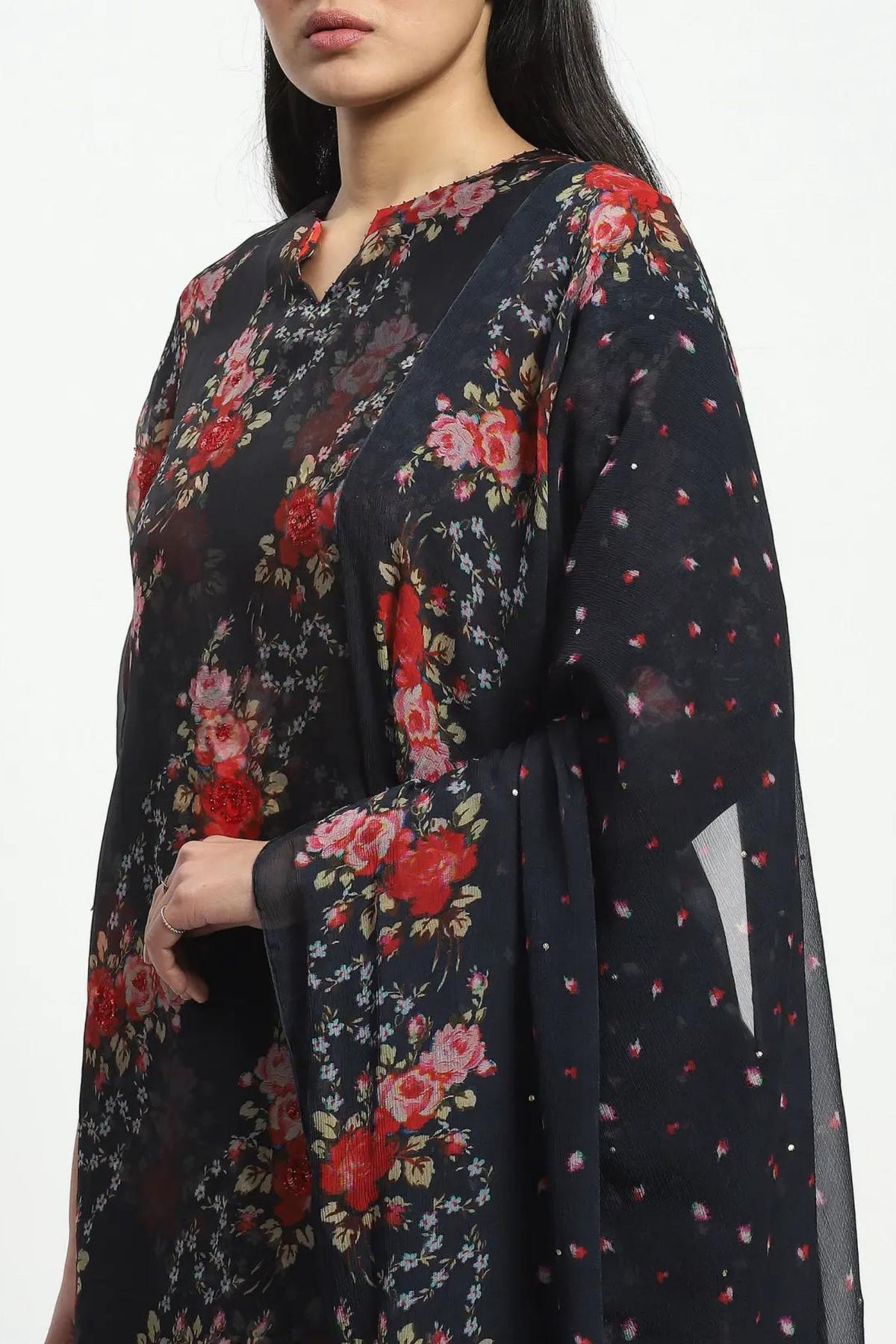 Black Rose Kurta Set