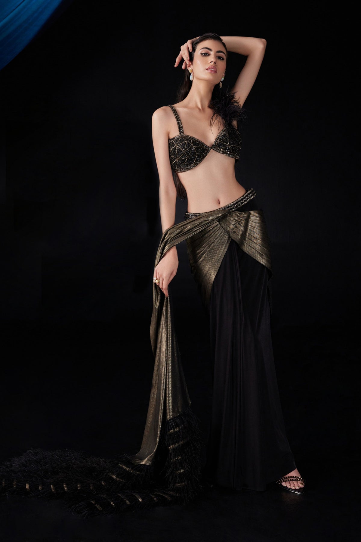 Metallic Draped Saree