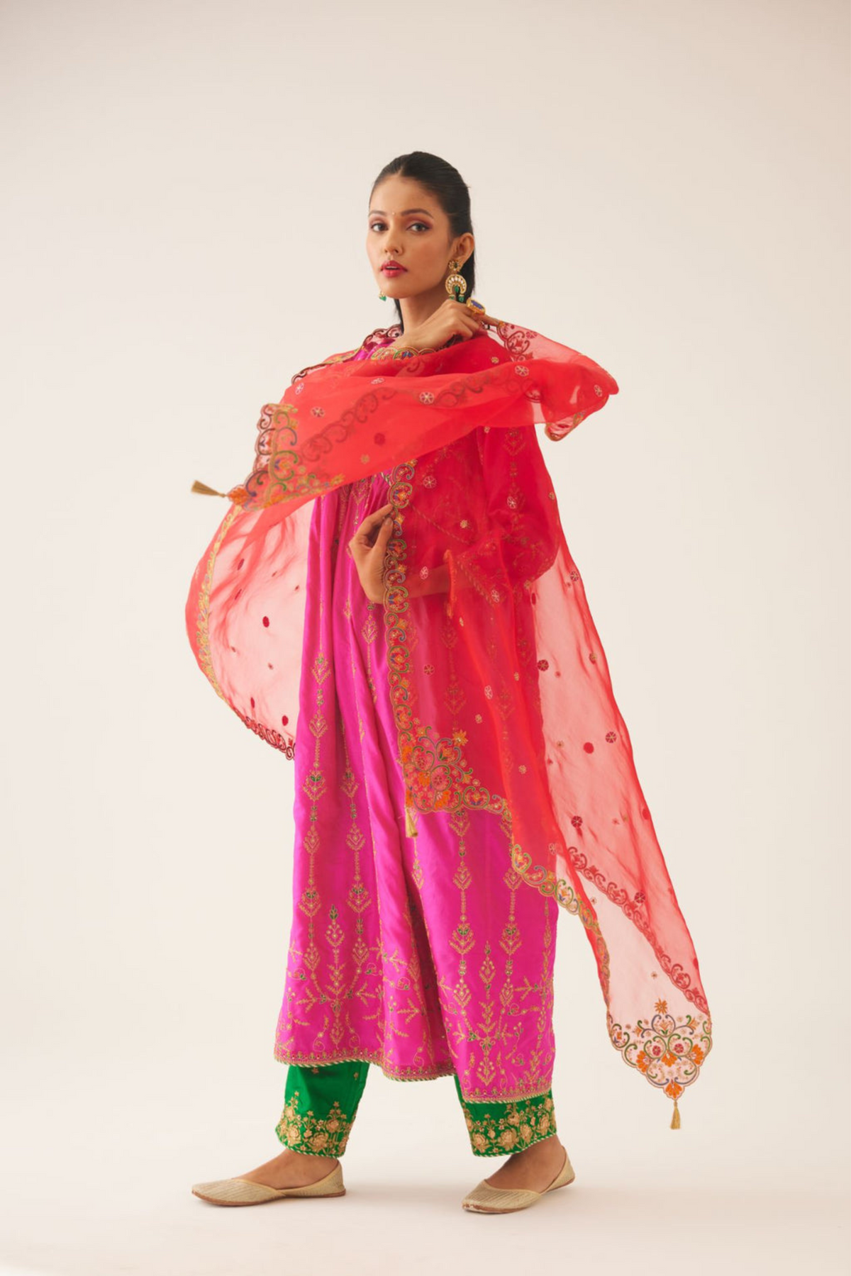 Fiji Fuchsia Silk Kurta Set