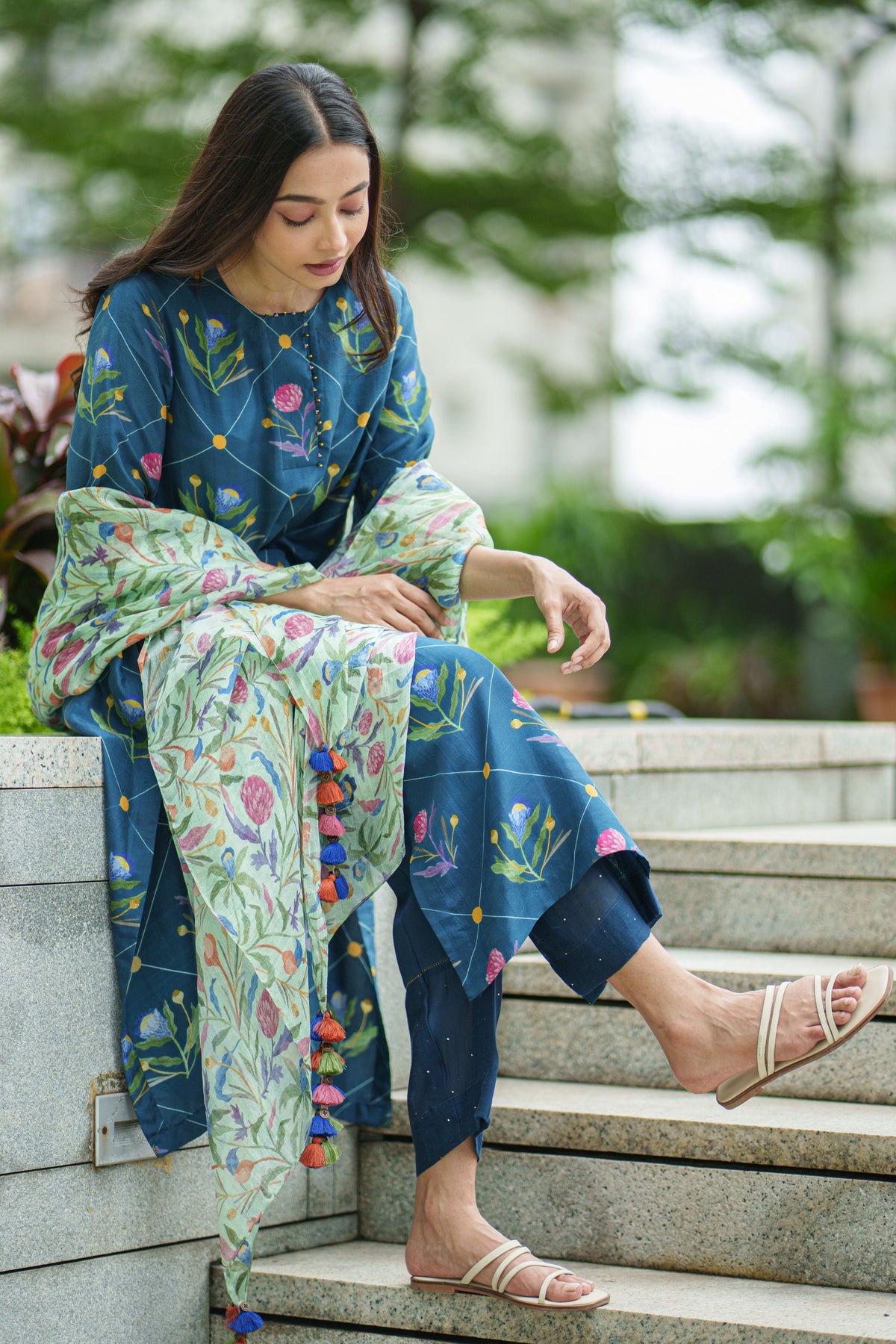 Daisy Olive Kurta Set