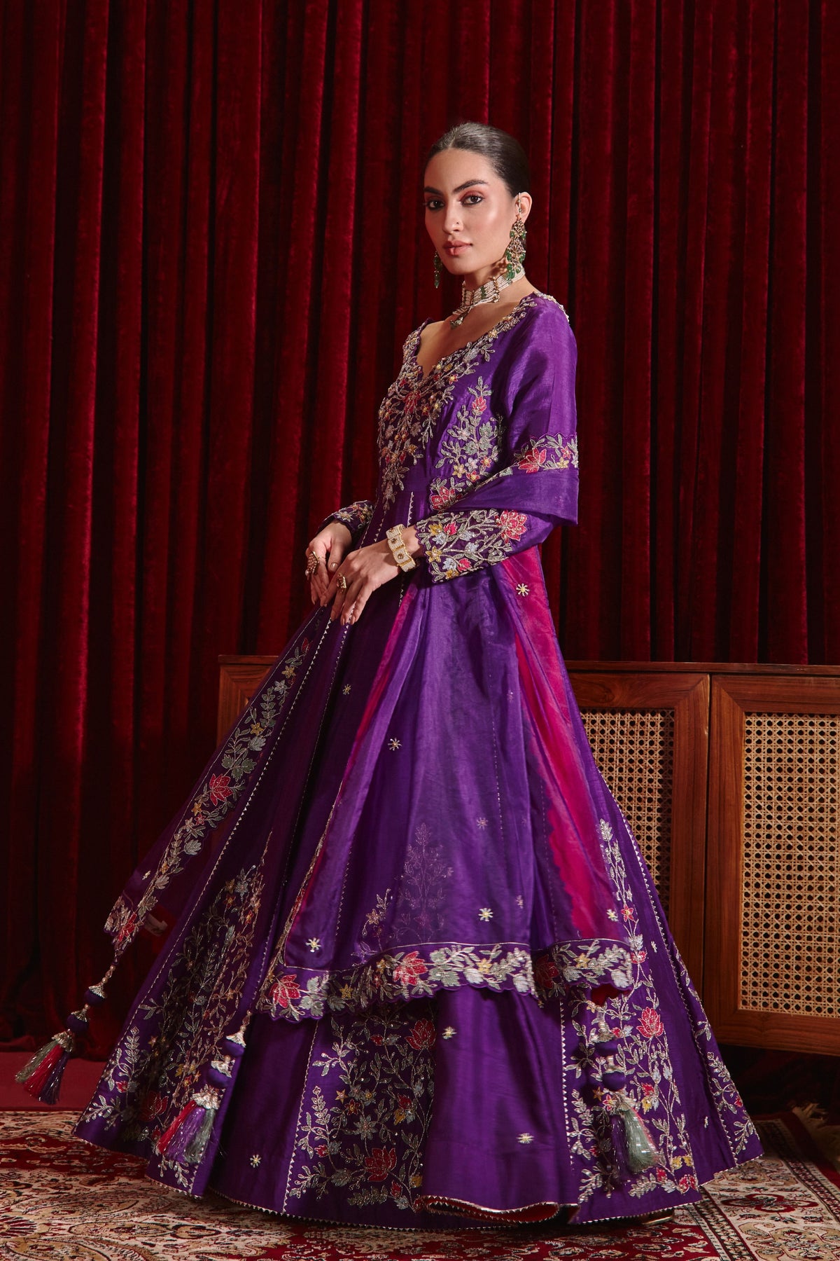 Purple Naira Anarkali Set