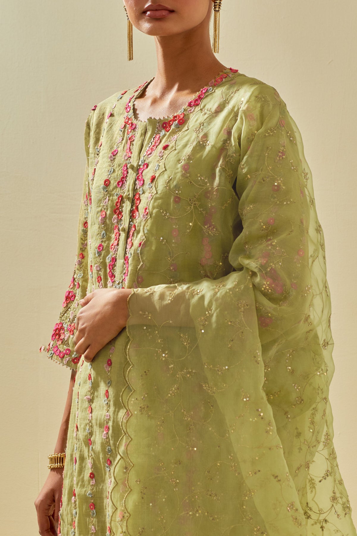 Green Staraight Kurta Set