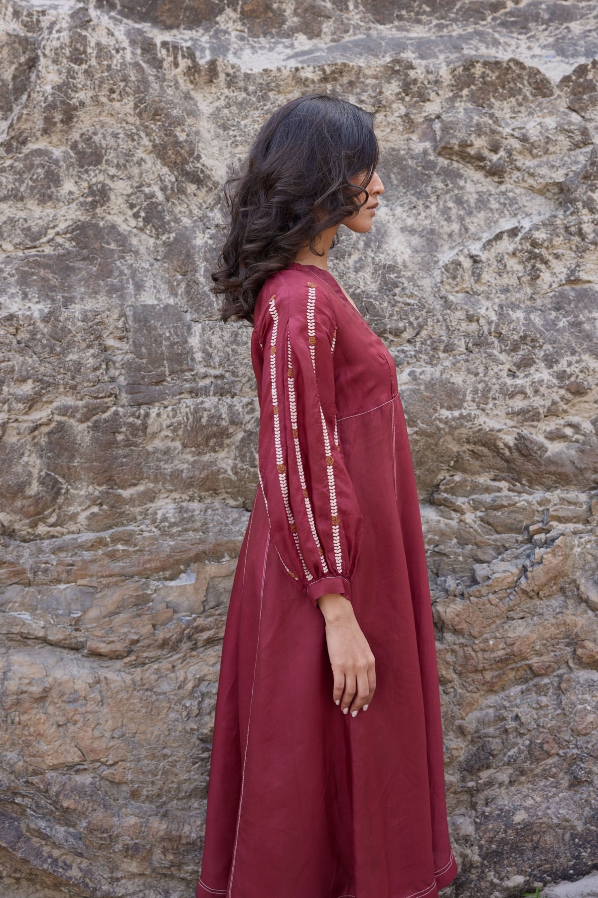 Burgundy Midi Dress