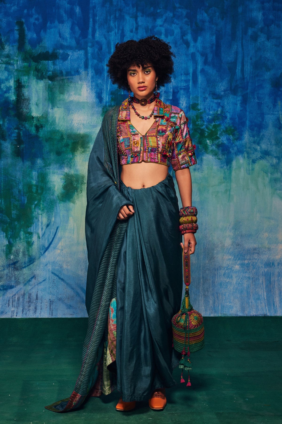 Teal Kirti Saree