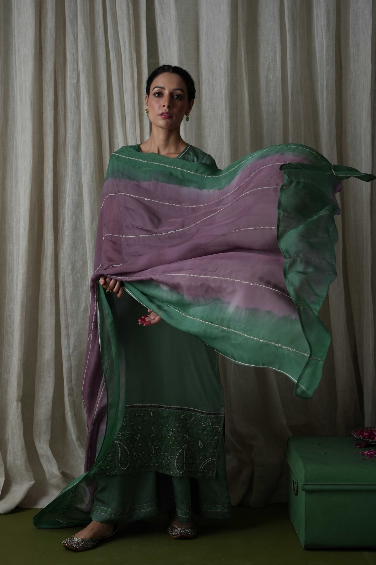 Peacock Green Kurta Set