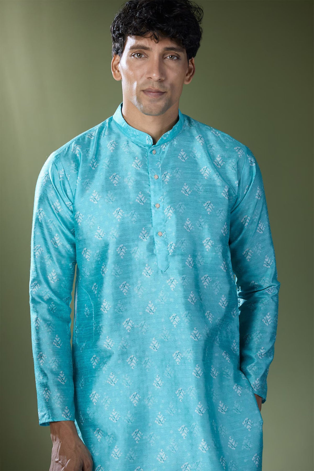 Blue Printed Kurta Set