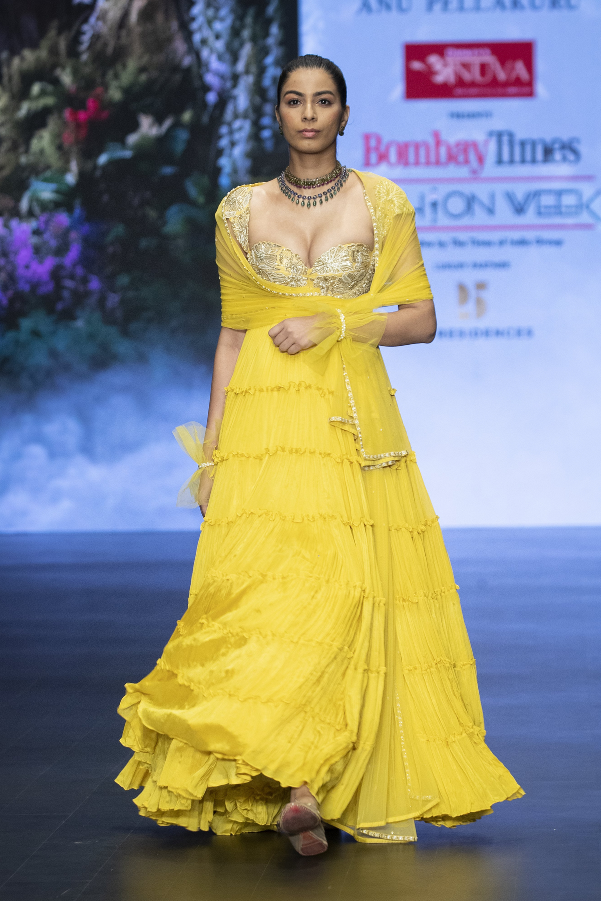 Bright Yellow Gargi Anarkali Set