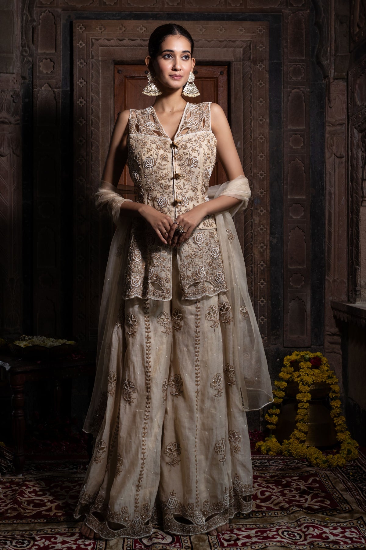 Sharara Set in Beige