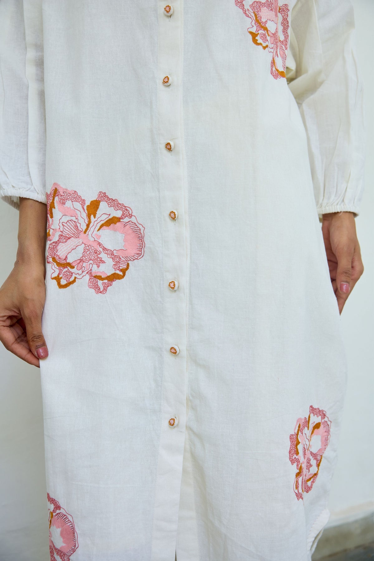 Embroidered White Cotton Tunic