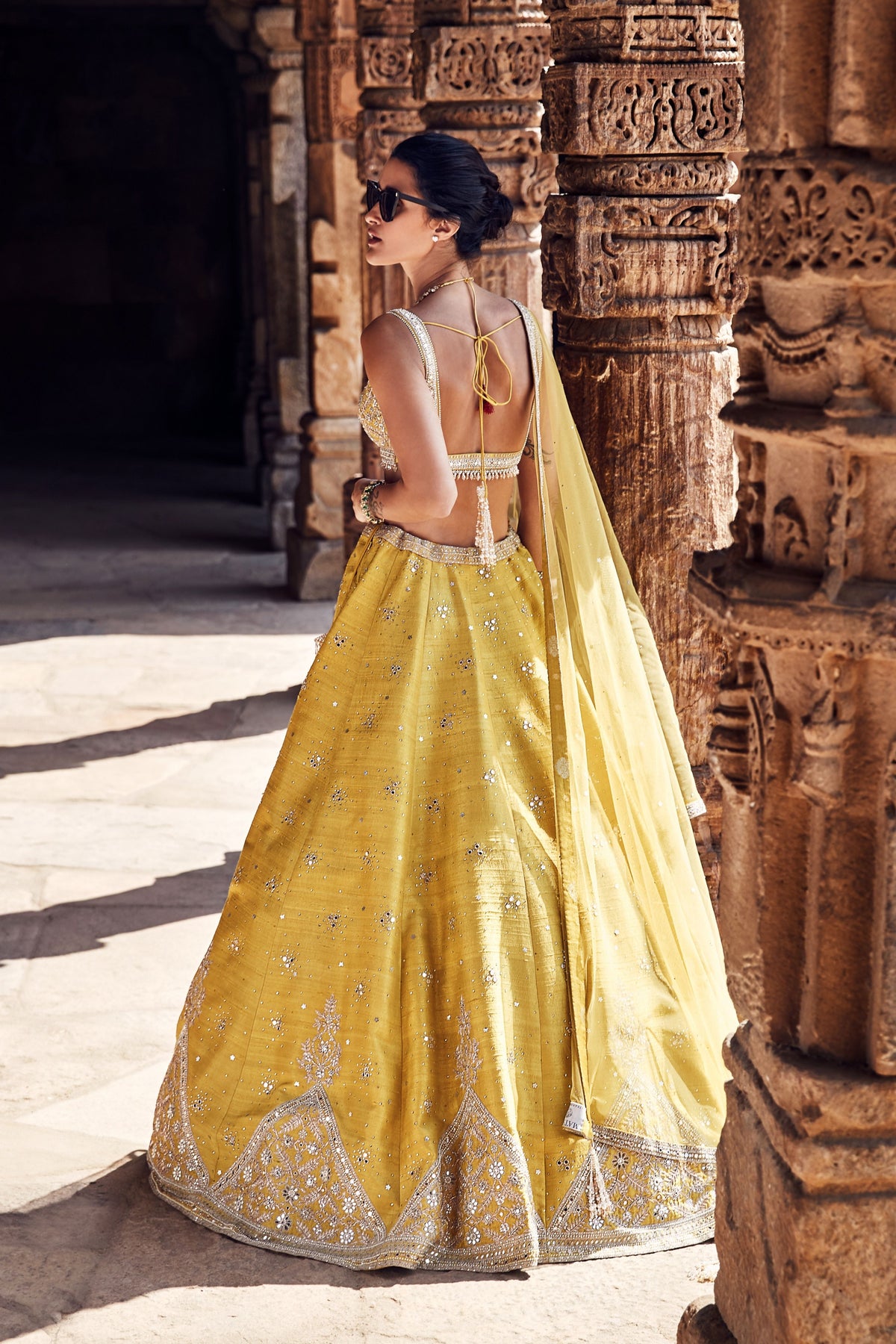 The Royal Pyramid Turmeric Lehenga Set