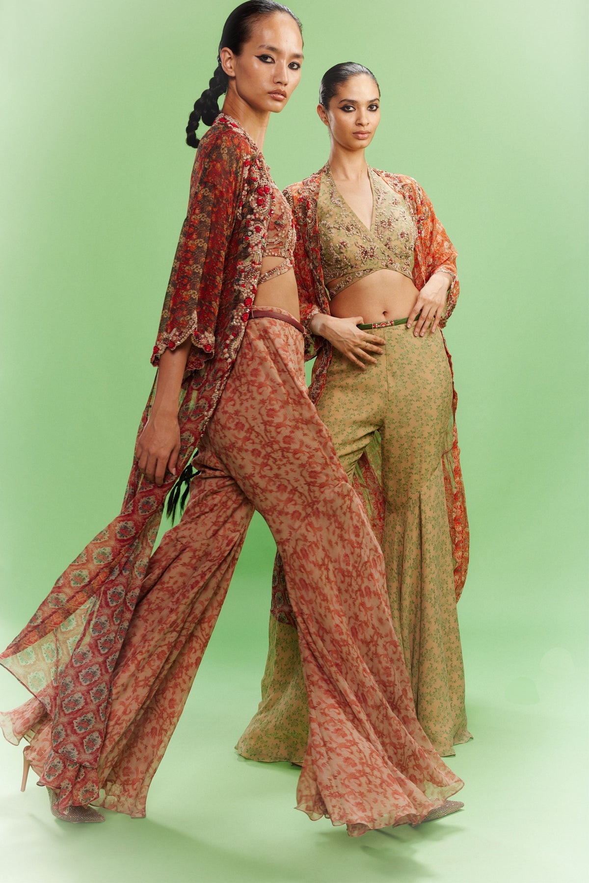 Mellow Poetry Orange Sharara Set