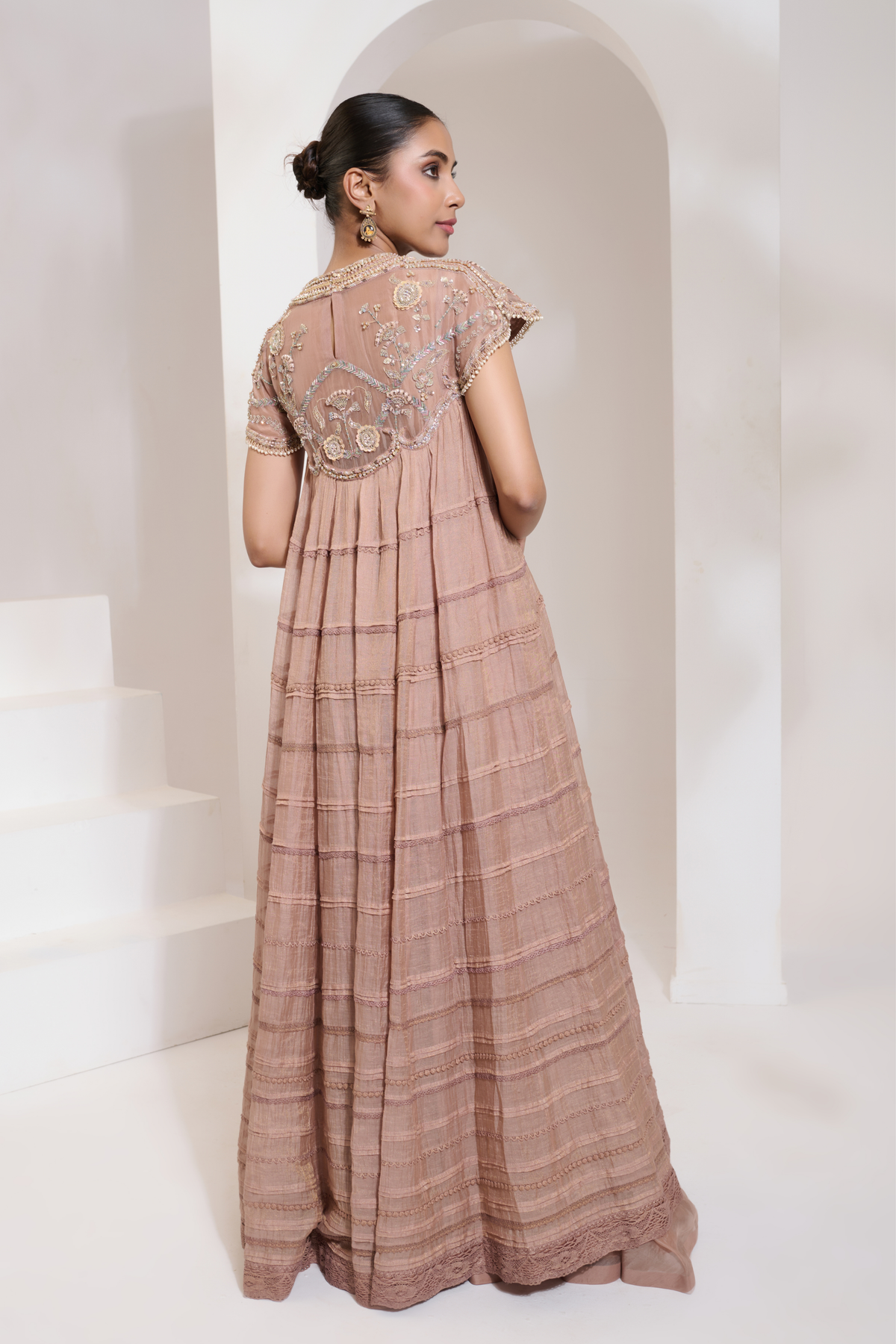 Arya Cape Anarkali Dirty Blush