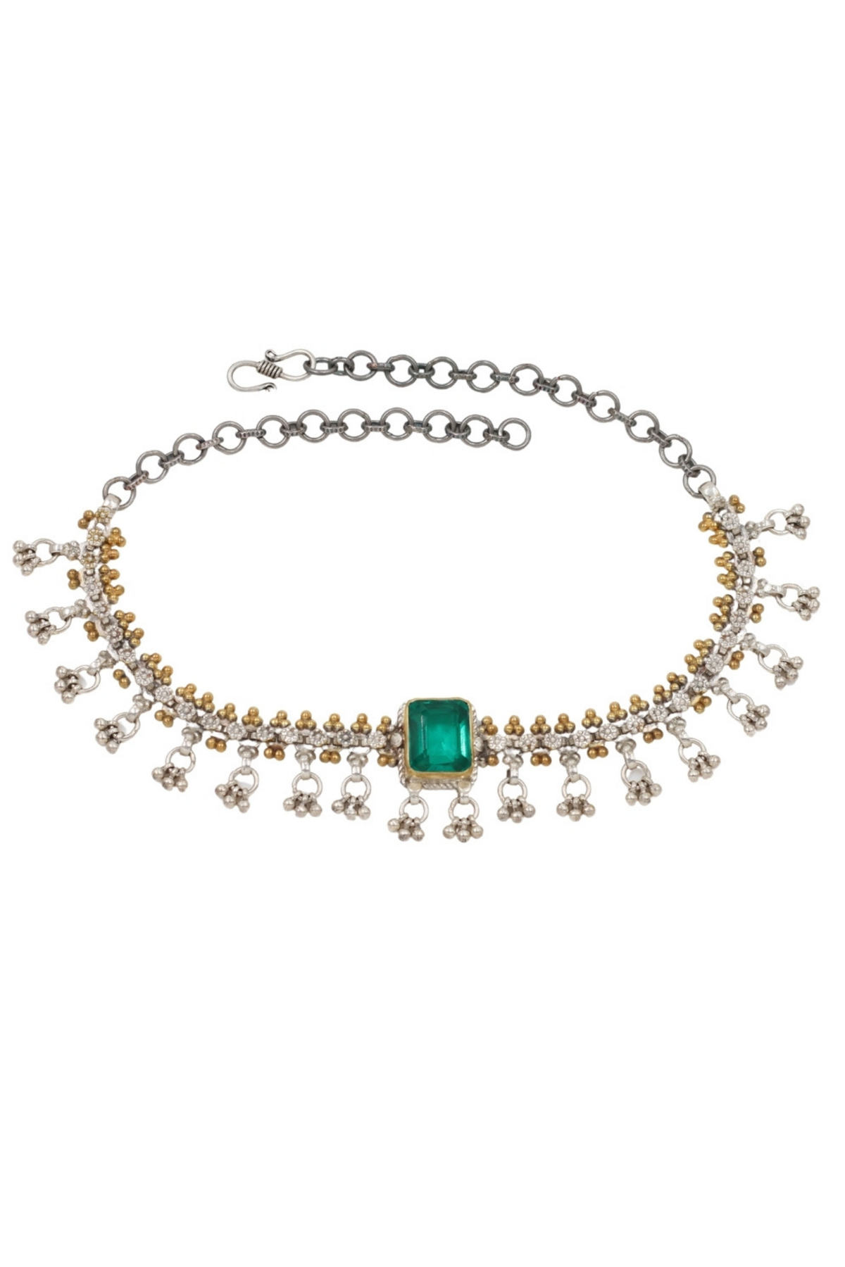 Silver Emerald Necklace