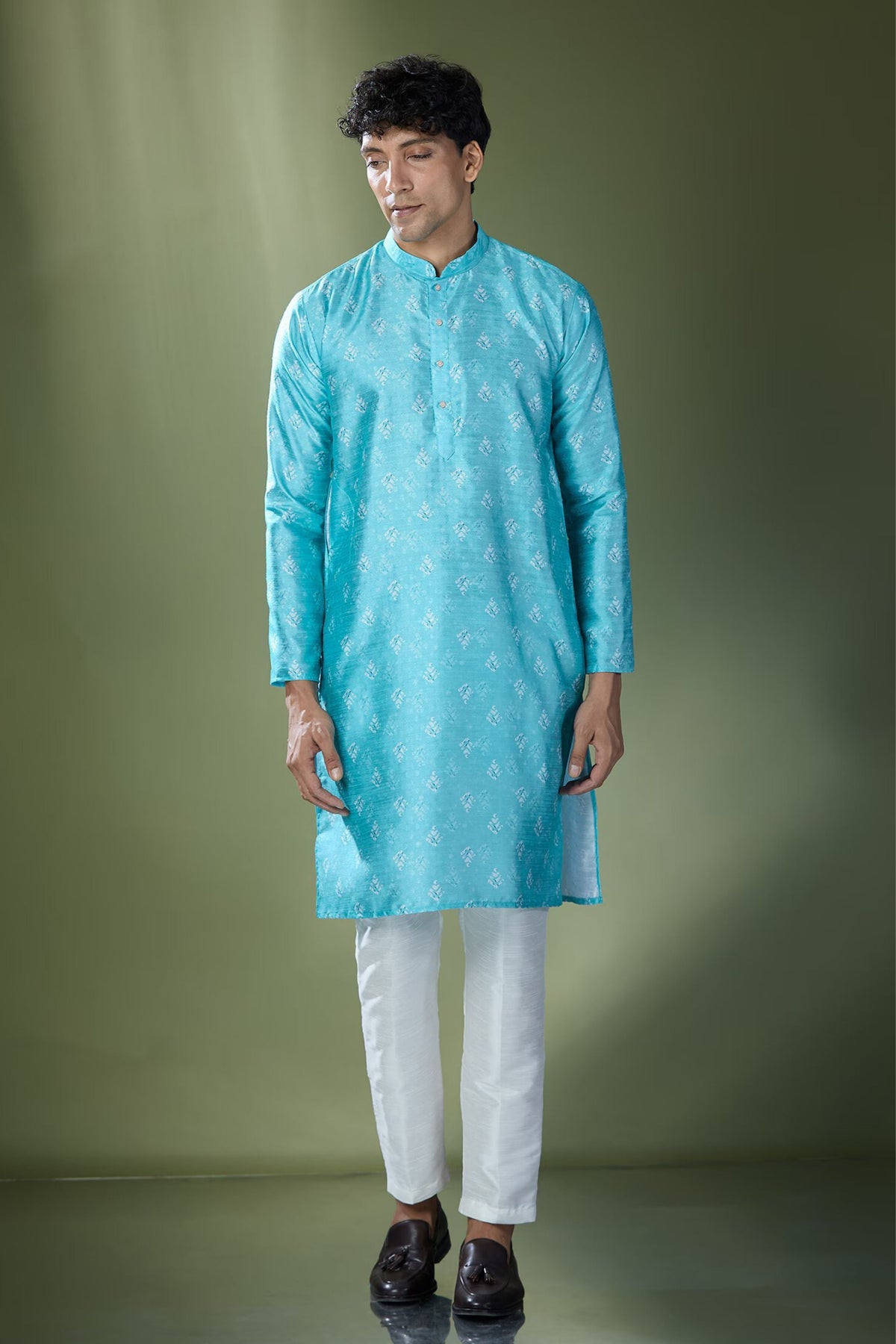 Blue Printed Kurta Set