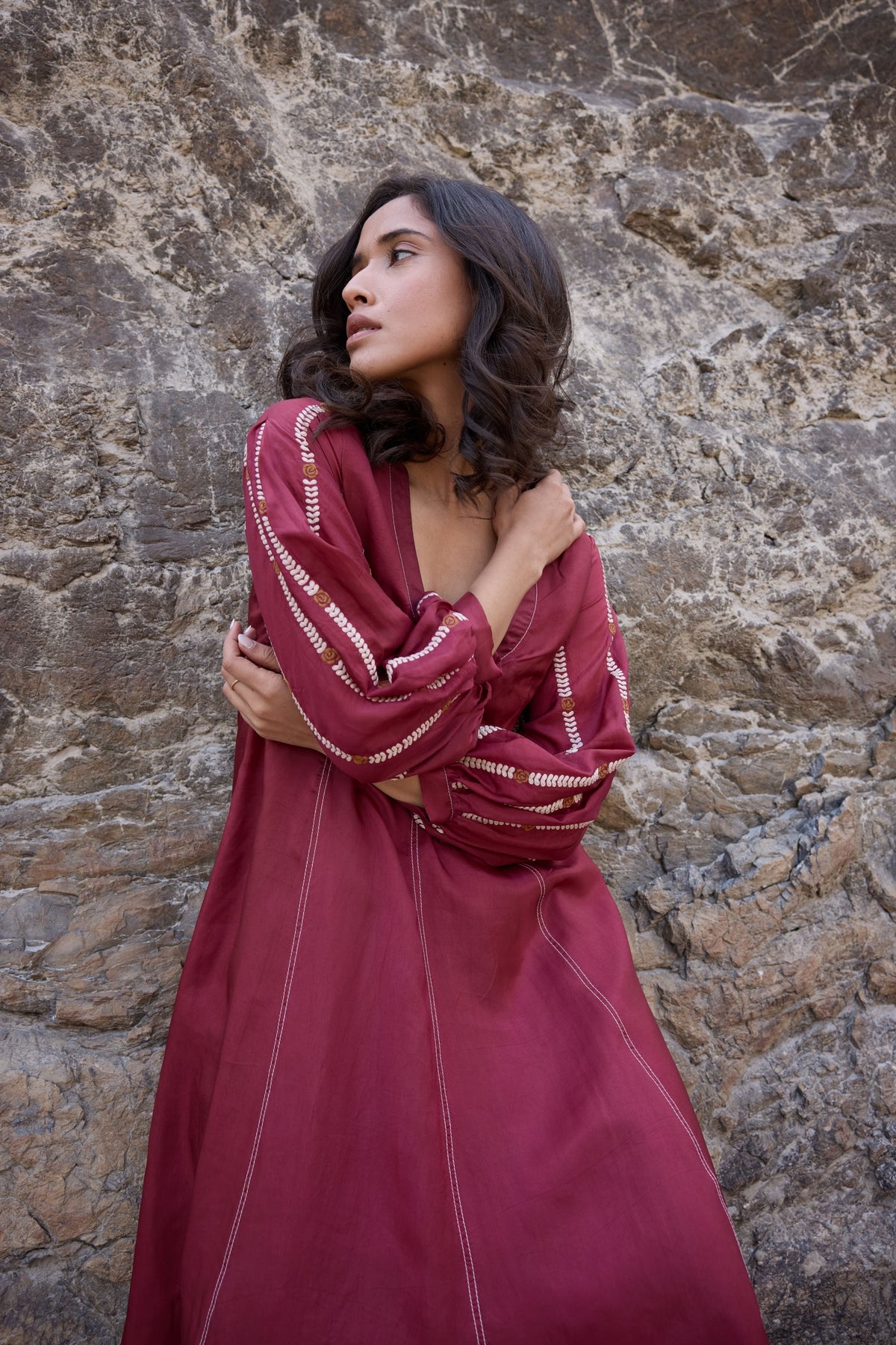 Burgundy Midi Dress