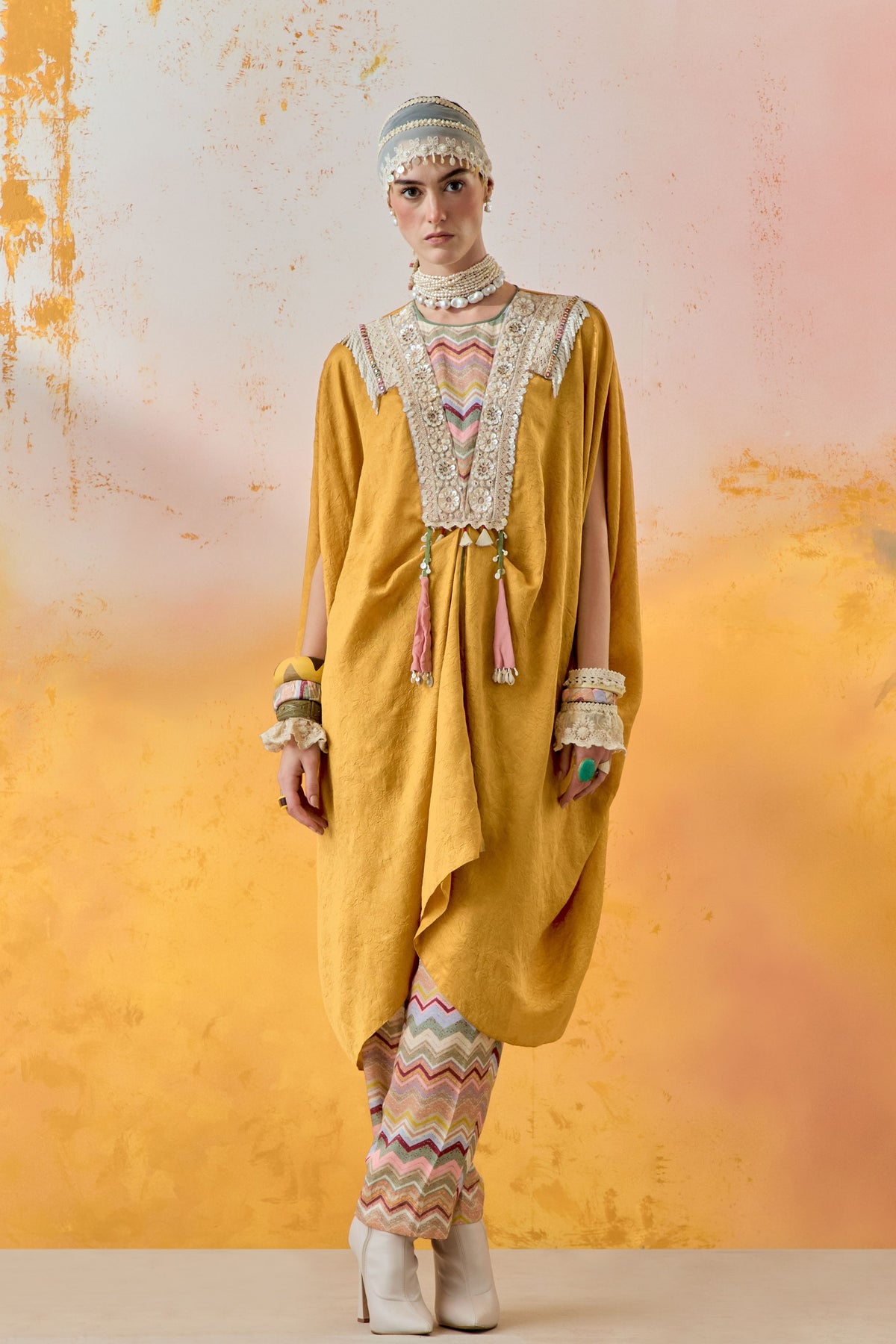 Yellow Topaz Ritu Kaftan Tunic Set