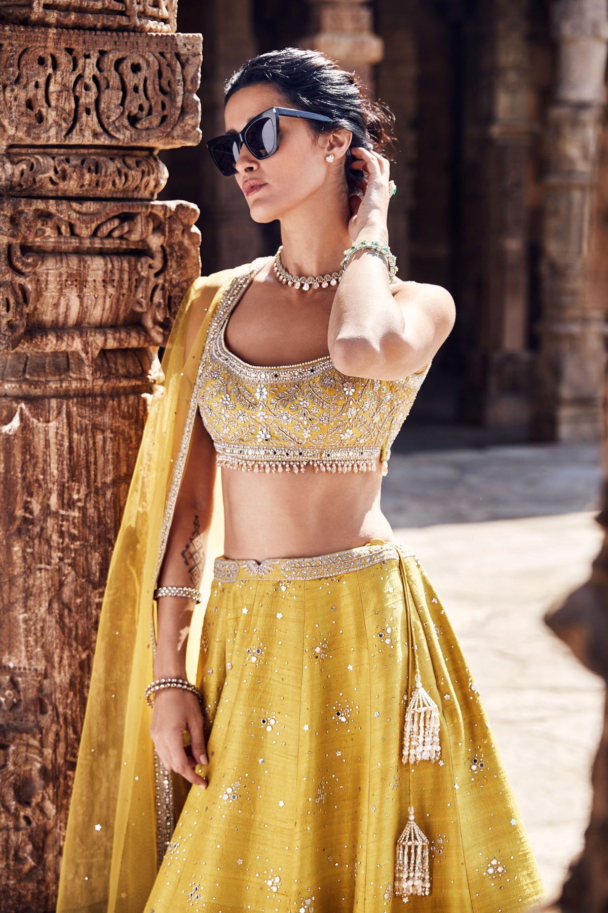 The Royal Pyramid Turmeric Lehenga Set