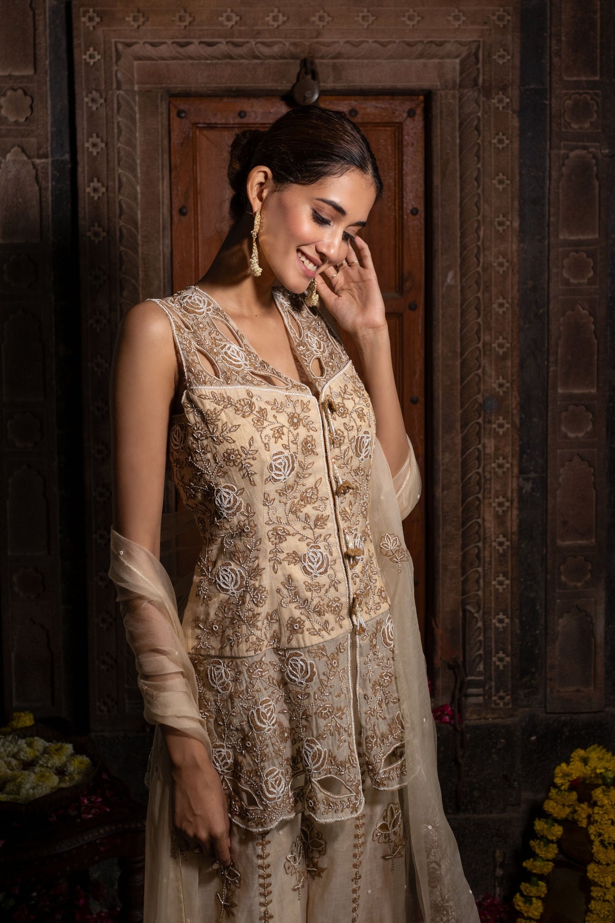 Sharara Set in Beige