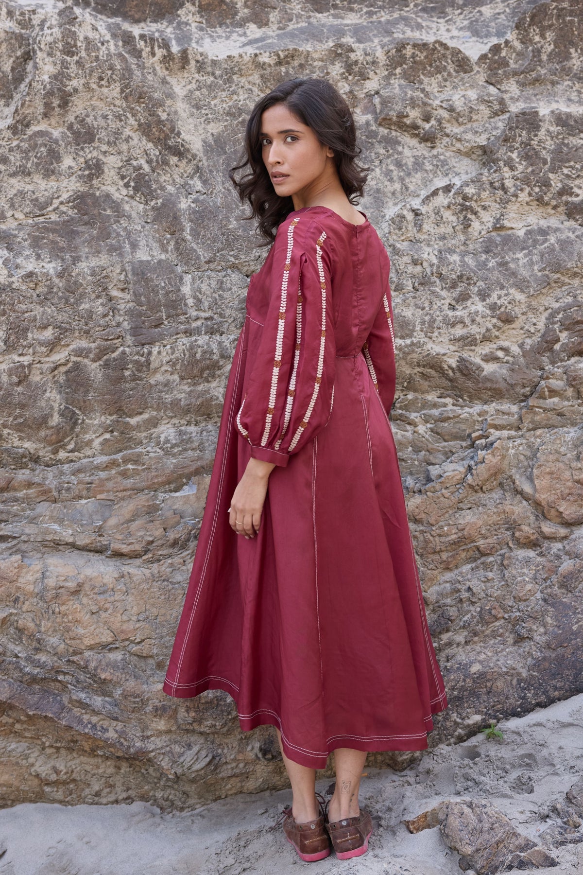 Burgundy Midi Dress