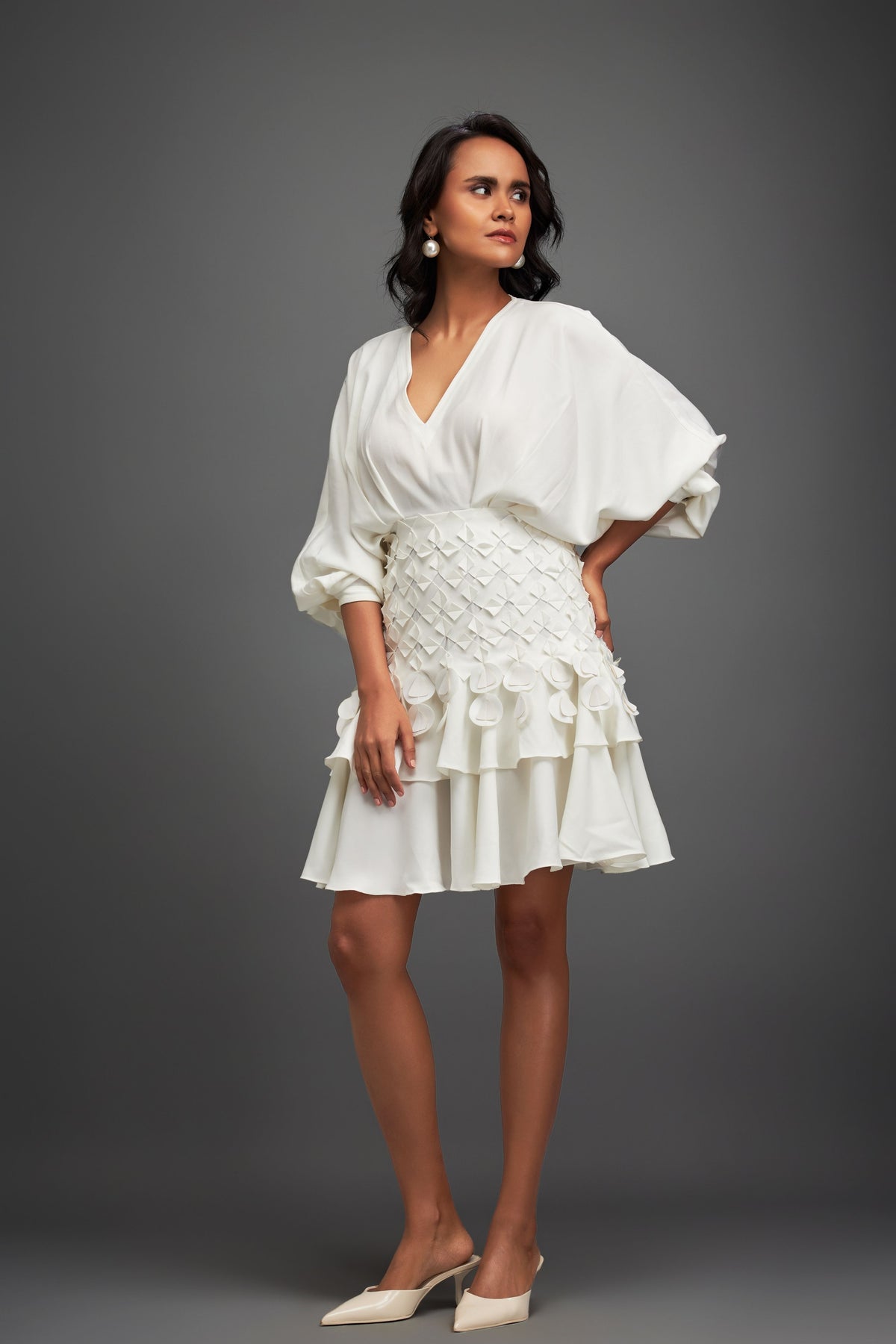 White Sleeved Dress