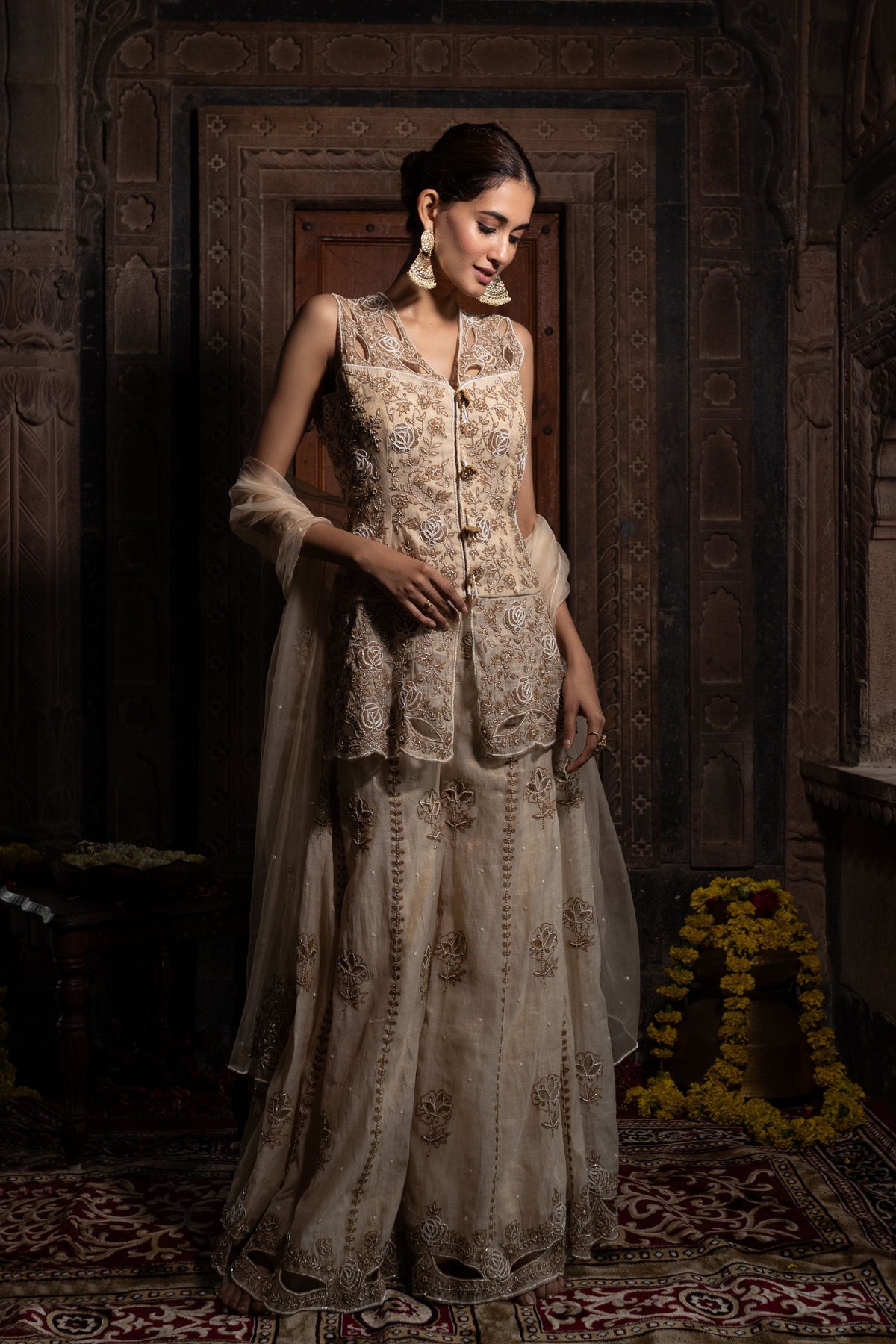 Sharara Set in Beige