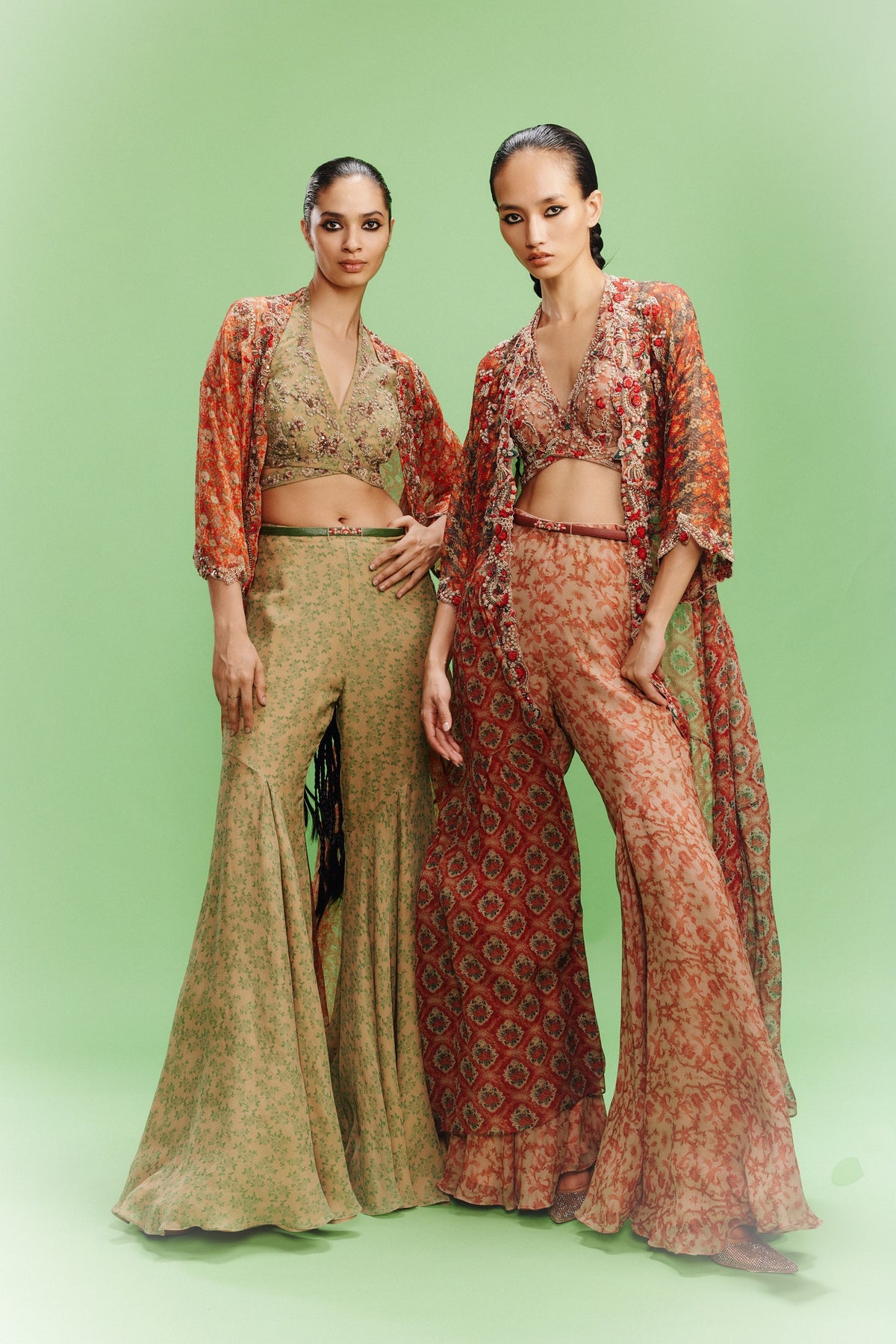 Mellow Poetry Orange Sharara Set