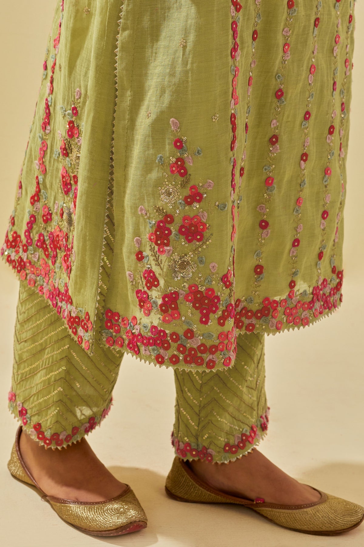 Green Staraight Kurta Set