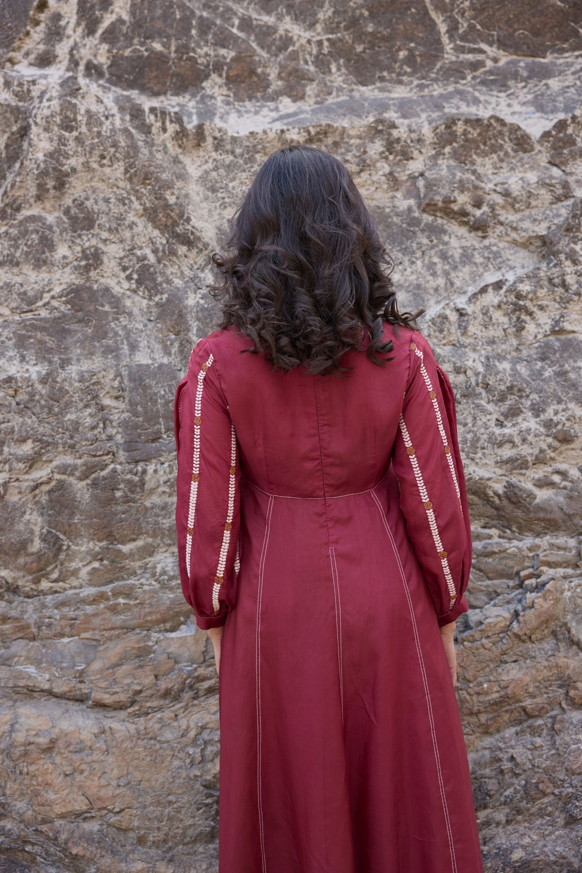 Burgundy Midi Dress