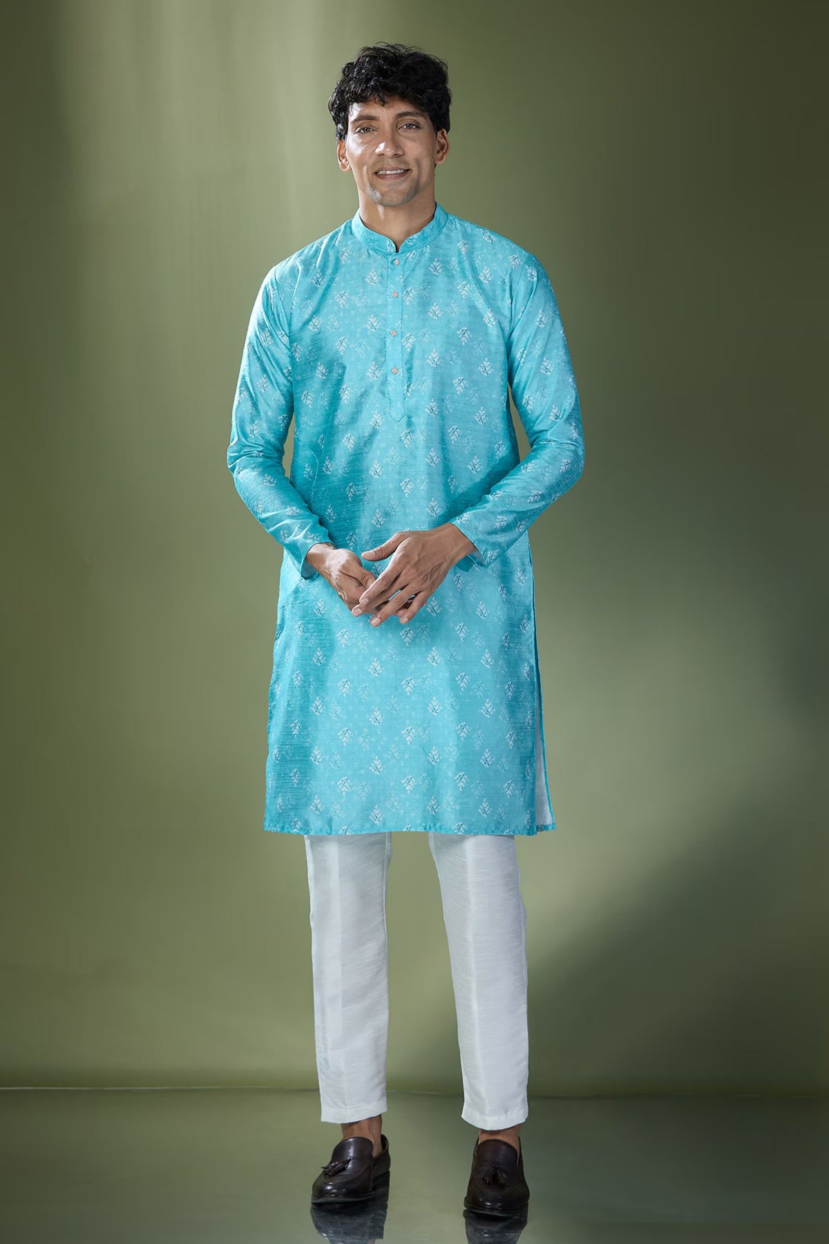 Blue Printed Kurta Set