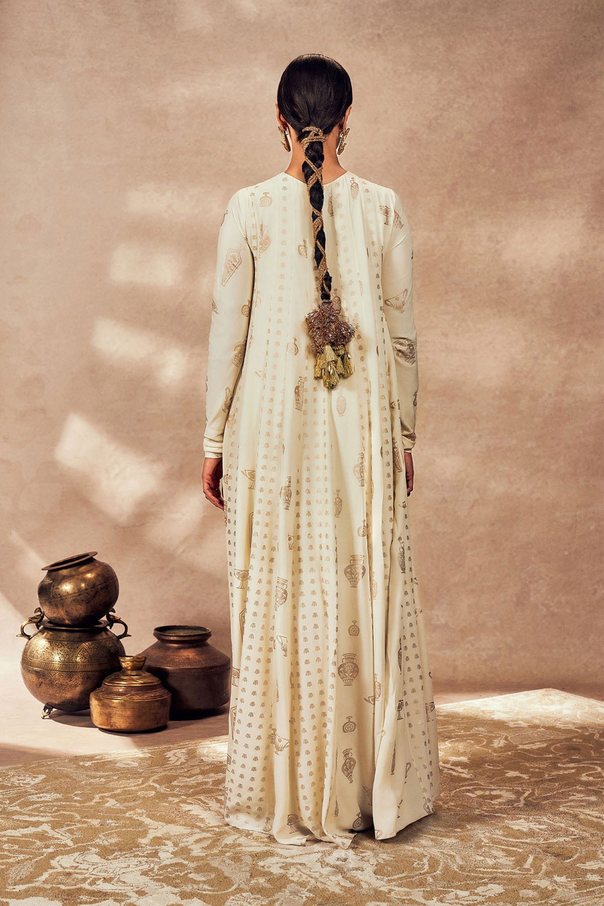 Ivory Potters Touch Anarkali Set