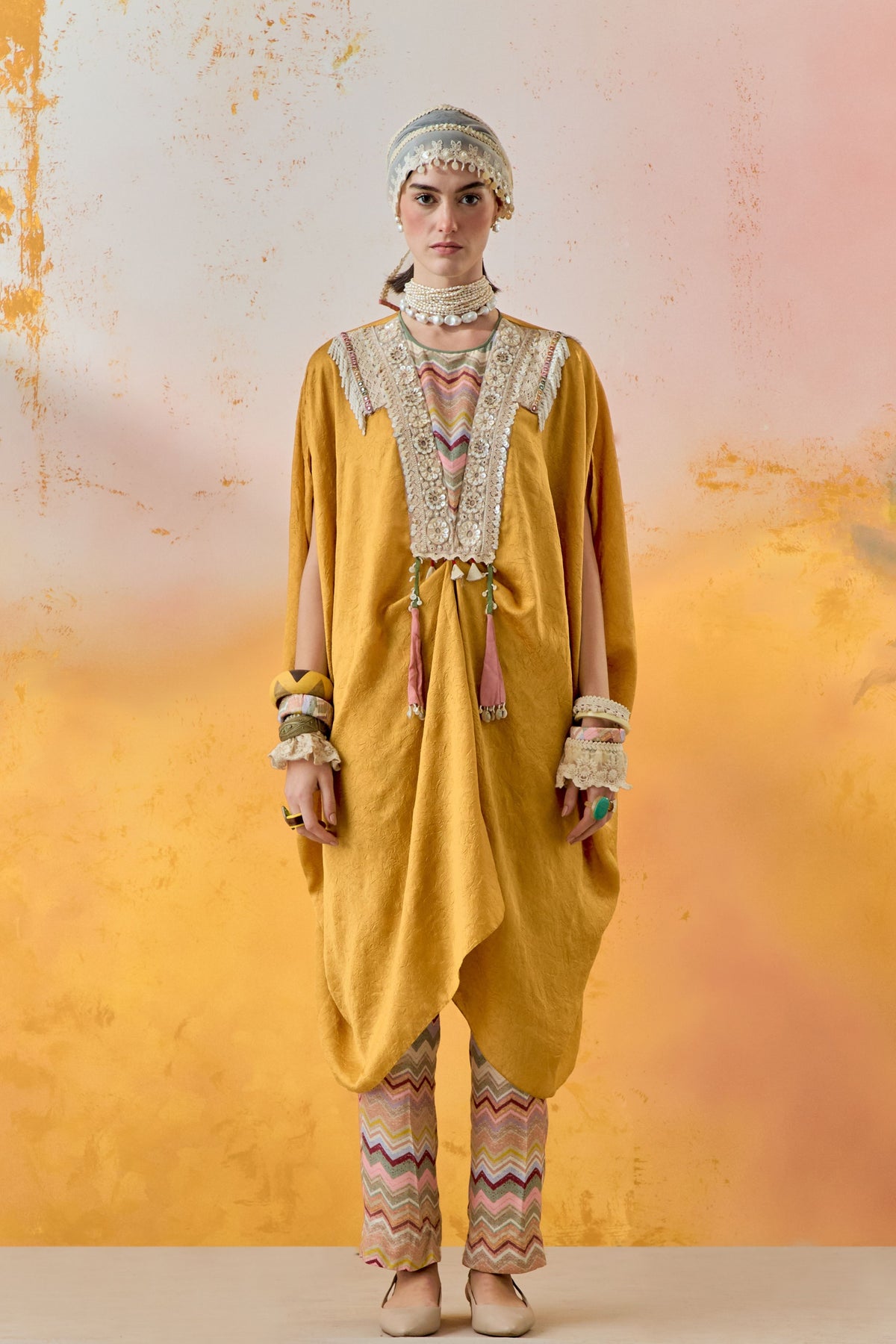 Yellow Topaz Ritu Kaftan Tunic Set