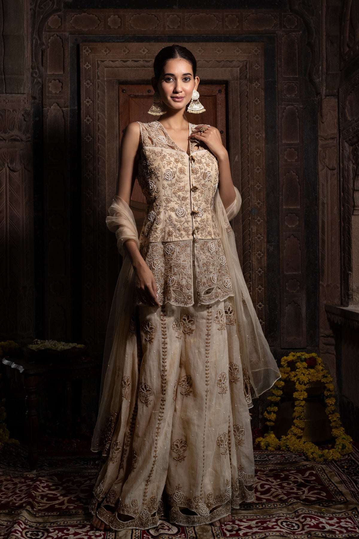 Sharara Set in Beige