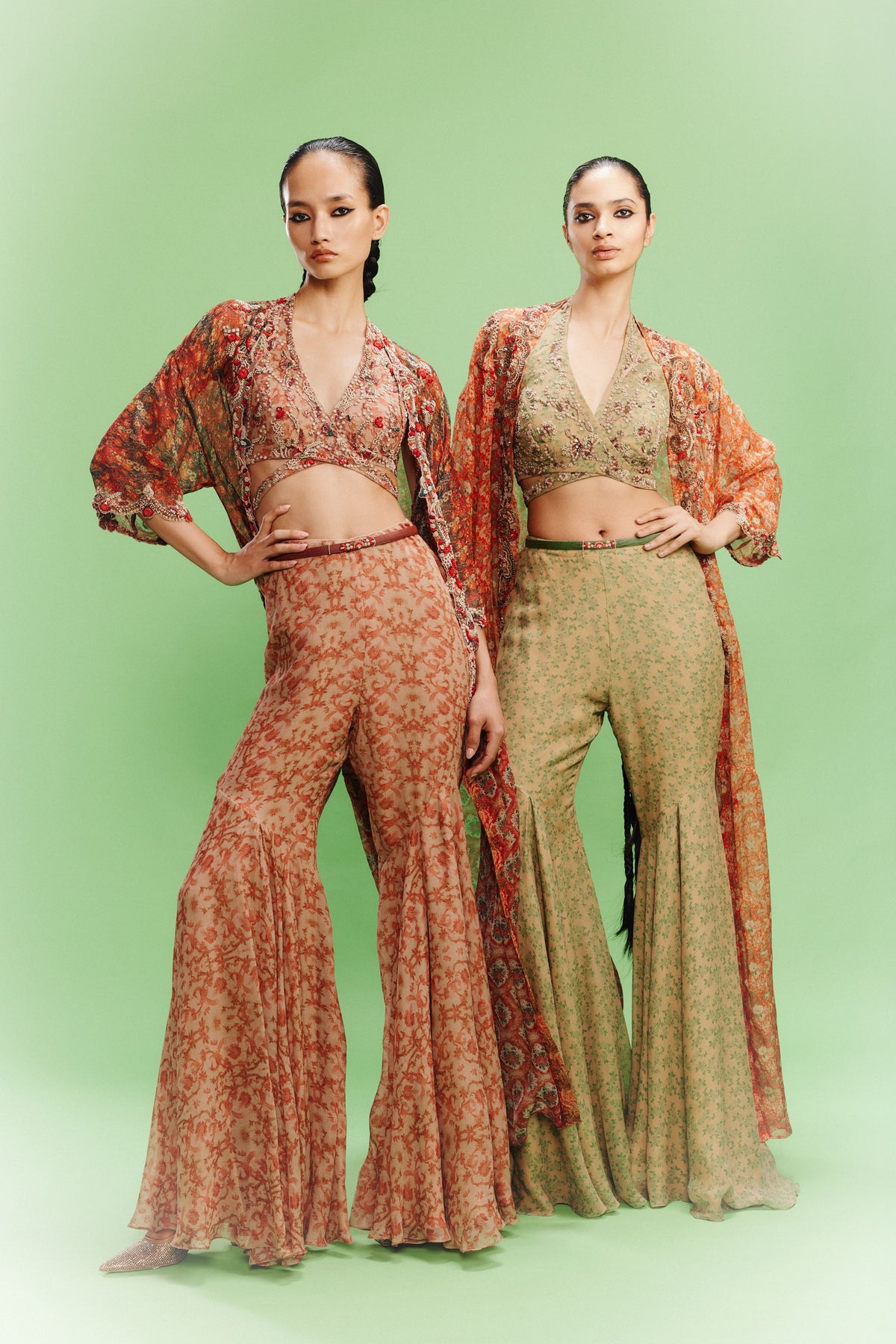 Mellow Poetry Orange Sharara Set