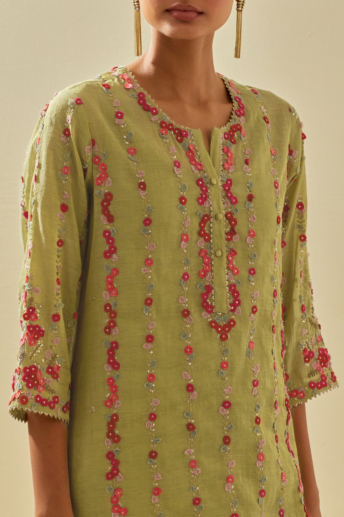 Green Staraight Kurta Set