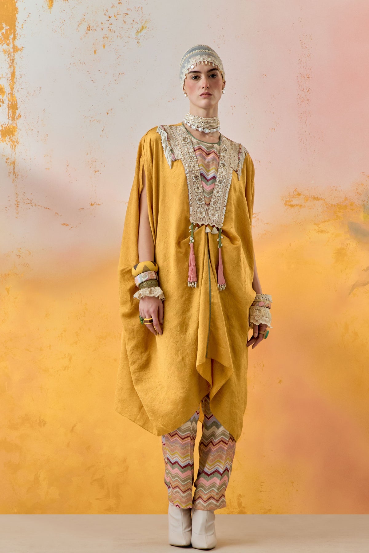 Yellow Topaz Ritu Kaftan Tunic Set