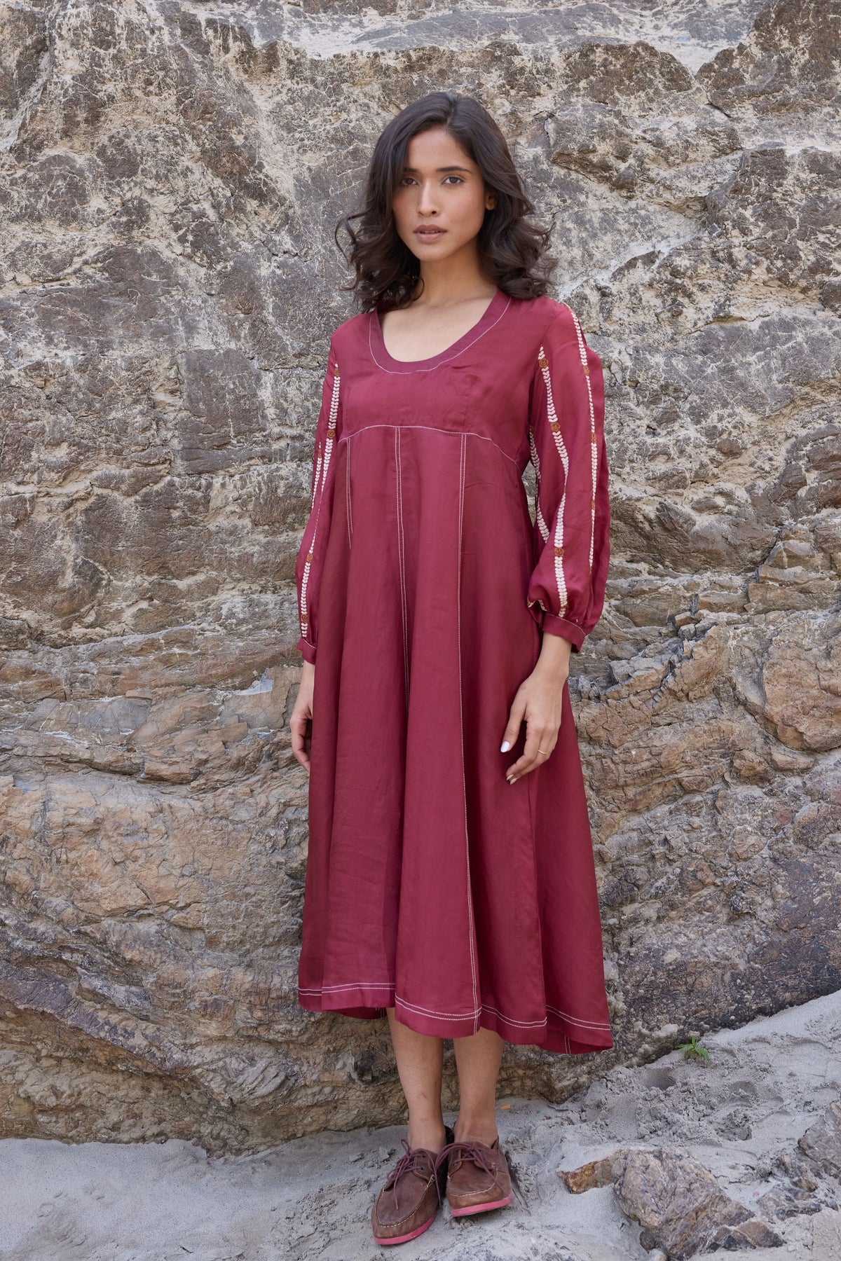 Burgundy Midi Dress